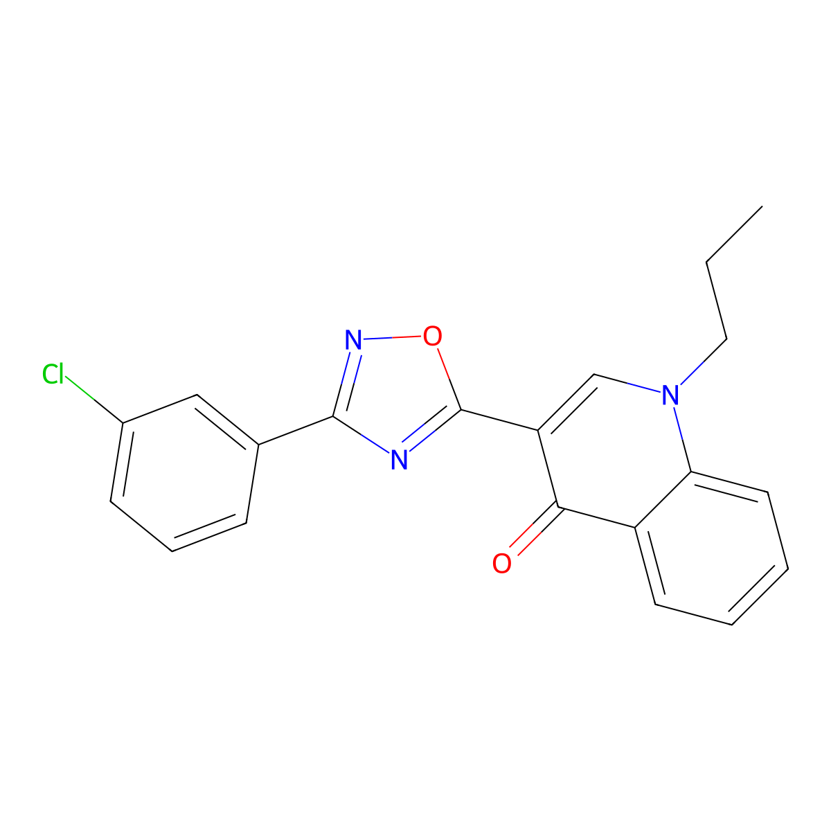3-[3-(3-chlorophenyl)-1,2,4-oxadiazol-5-yl]-1-propylquinolin-4(1H)-one molecular structure, CAS 1326837-67-5