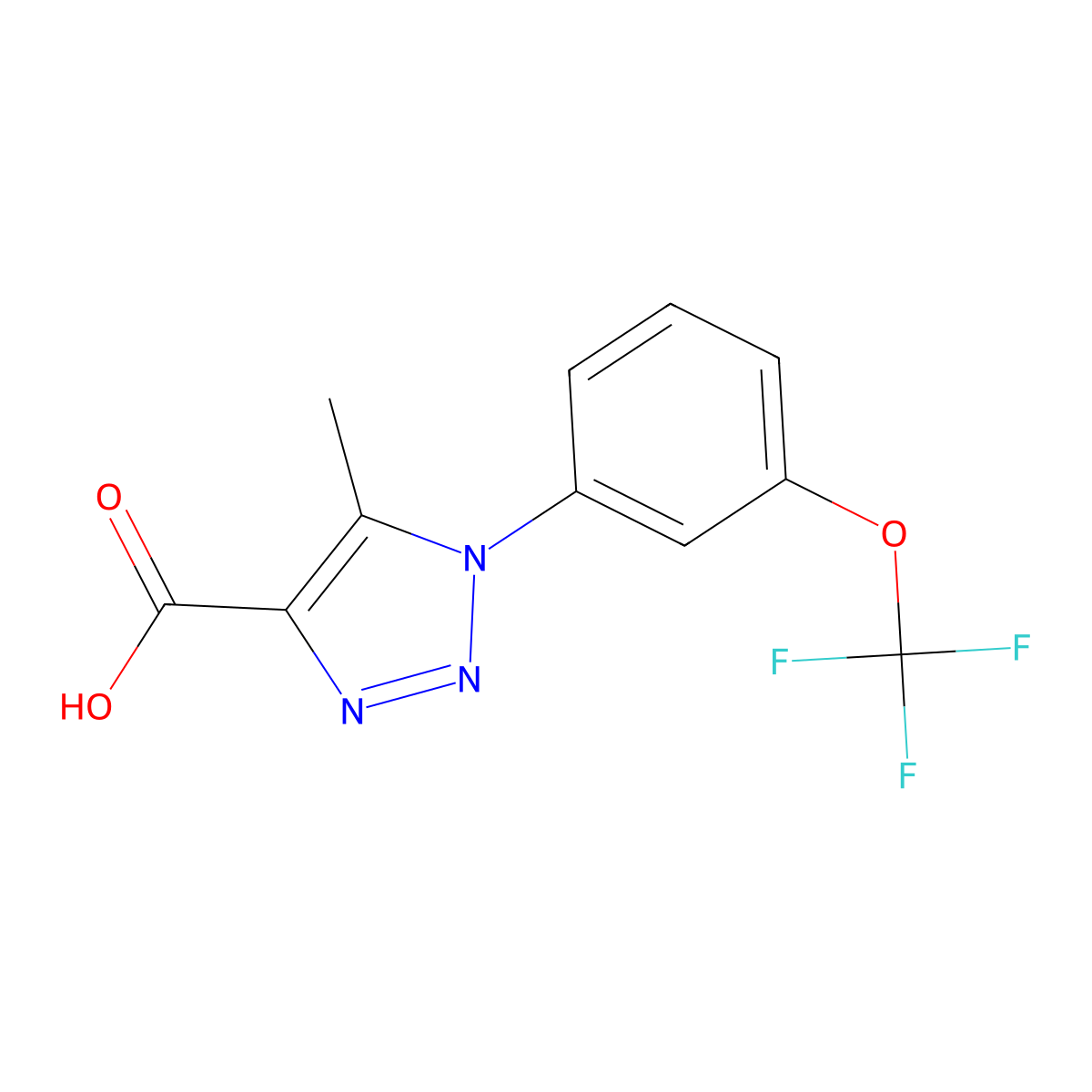 5-methyl-1-[3-(trifluoromethoxy)phenyl]-1H-1,2,3-triazole-4-carboxylic acid molecular structure, CAS 1326837-94-8