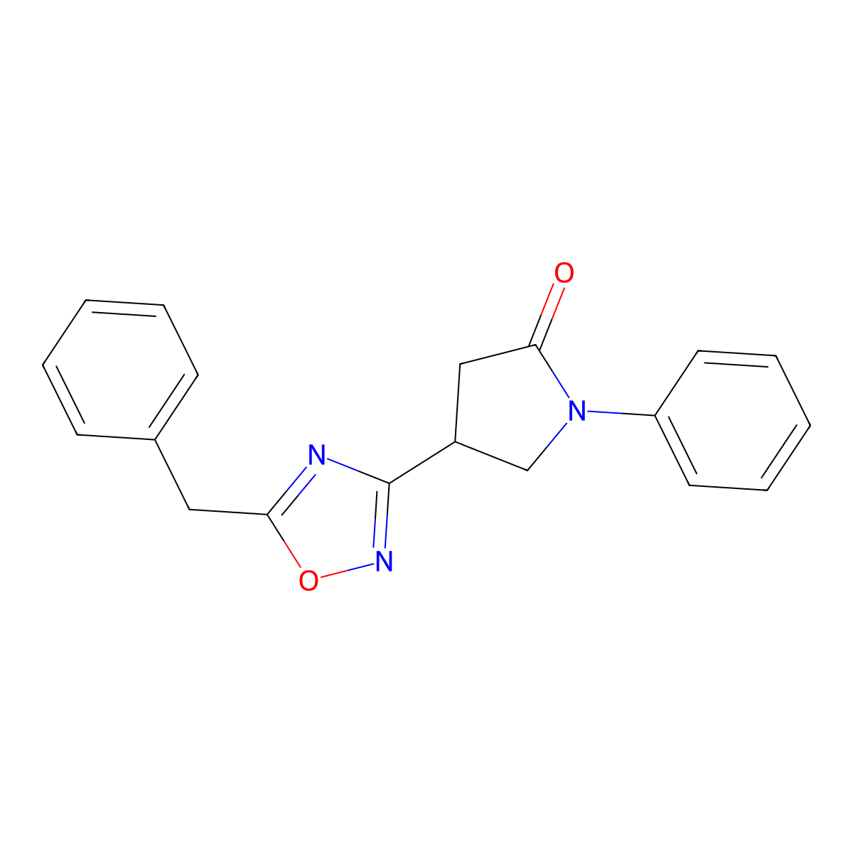 4-(5-Benzyl-1,2,4-oxadiazol-3-yl)-1-phenylpyrrolidin-2-one molecular structure, CAS 1326837-95-9