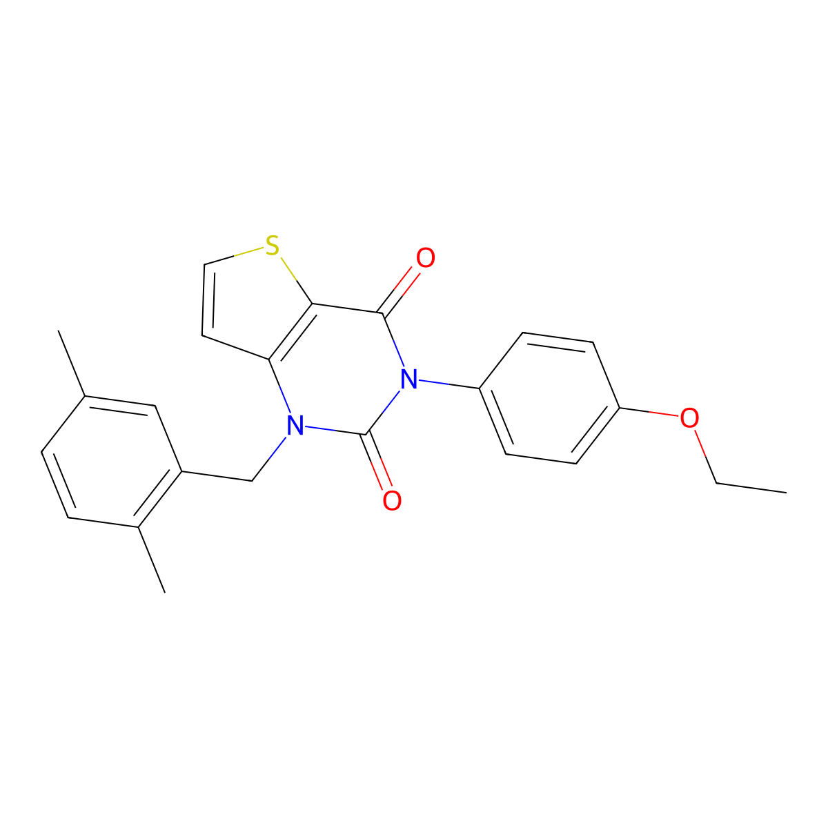 1-(2,5-dimethylbenzyl)-3-(4-ethoxyphenyl)thieno[3,2-d]pyrimidine-2,4(1H,3H)-dione molecular structure, CAS 1326838-06-5