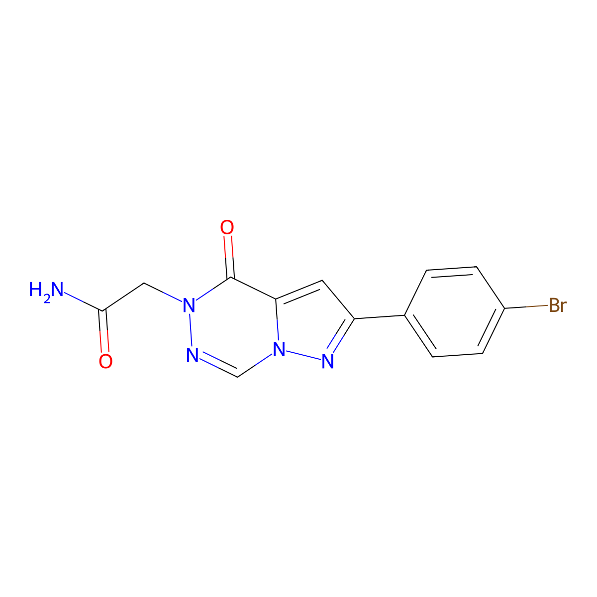 2-[2-(4-bromophenyl)-4-oxopyrazolo[1,5-d][1,2,4]triazin-5(4H)-yl]acetamide molecular structure, CAS 1326838-32-7