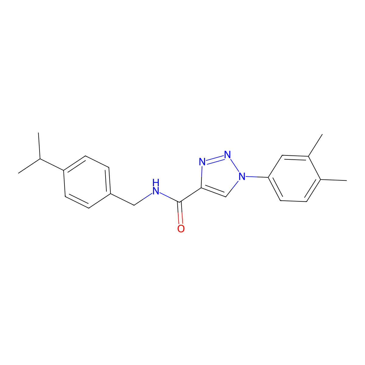 1-(3,4-dimethylphenyl)-N-[4-(propan-2-yl)benzyl]-1H-1,2,3-triazole-4-carboxamide molecular structure, CAS 1326839-66-0