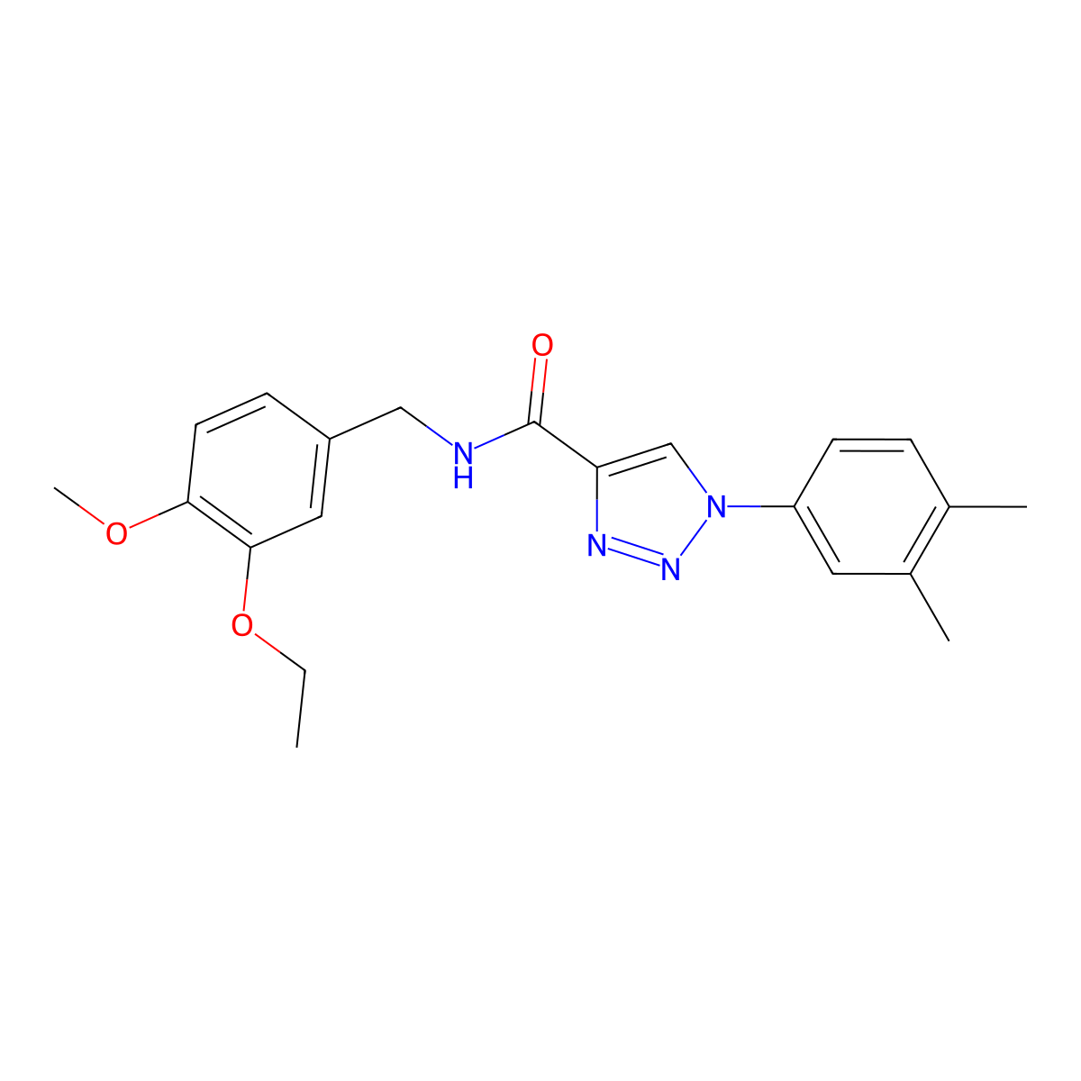 1-(3,4-dimethylphenyl)-N-(3-ethoxy-4-methoxybenzyl)-1H-1,2,3-triazole-4-carboxamide molecular structure, CAS 1326839-77-3