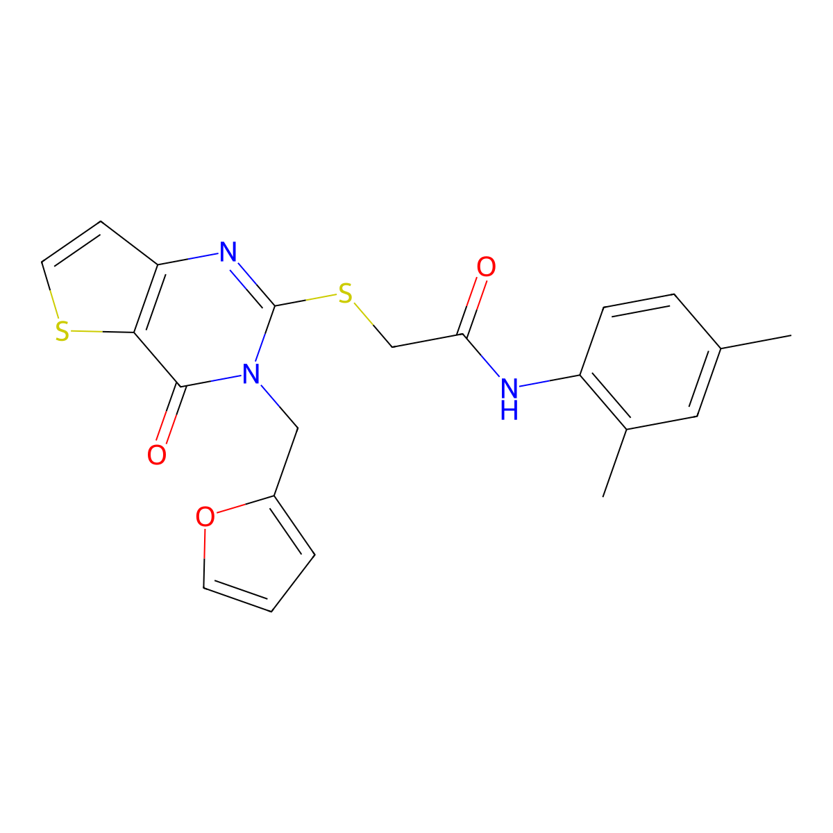 N-(2,4-dimethylphenyl)-2-{[3-(furan-2-ylmethyl)-4-oxo-3,4-dihydrothieno[3,2-d]pyrimidin-2-yl]sulfanyl}acetamide molecular structure, CAS 1326839-92-2