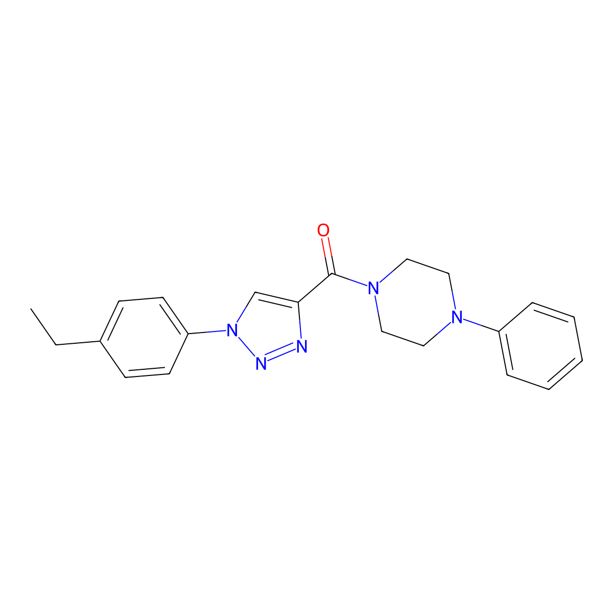 1-[1-(4-ethylphenyl)-1H-1,2,3-triazole-4-carbonyl]-4-phenylpiperazine molecular structure, CAS 1326841-49-9
