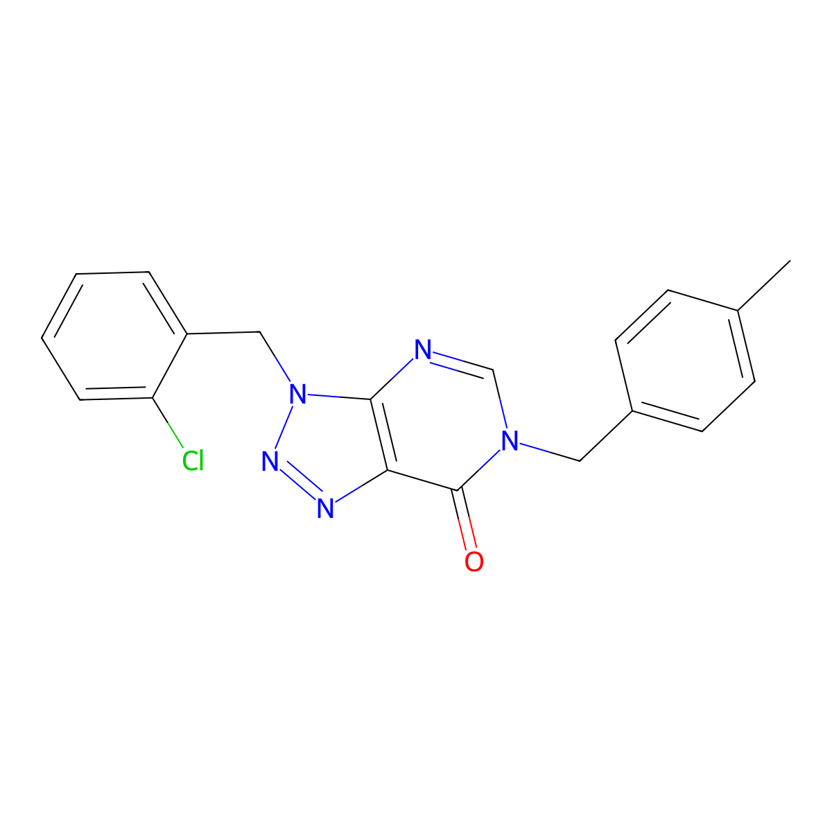 3-(2-chlorobenzyl)-6-(4-methylbenzyl)-3,6-dihydro-7H-[1,2,3]triazolo[4,5-d]pyrimidin-7-one molecular structure, CAS 1326842-19-6