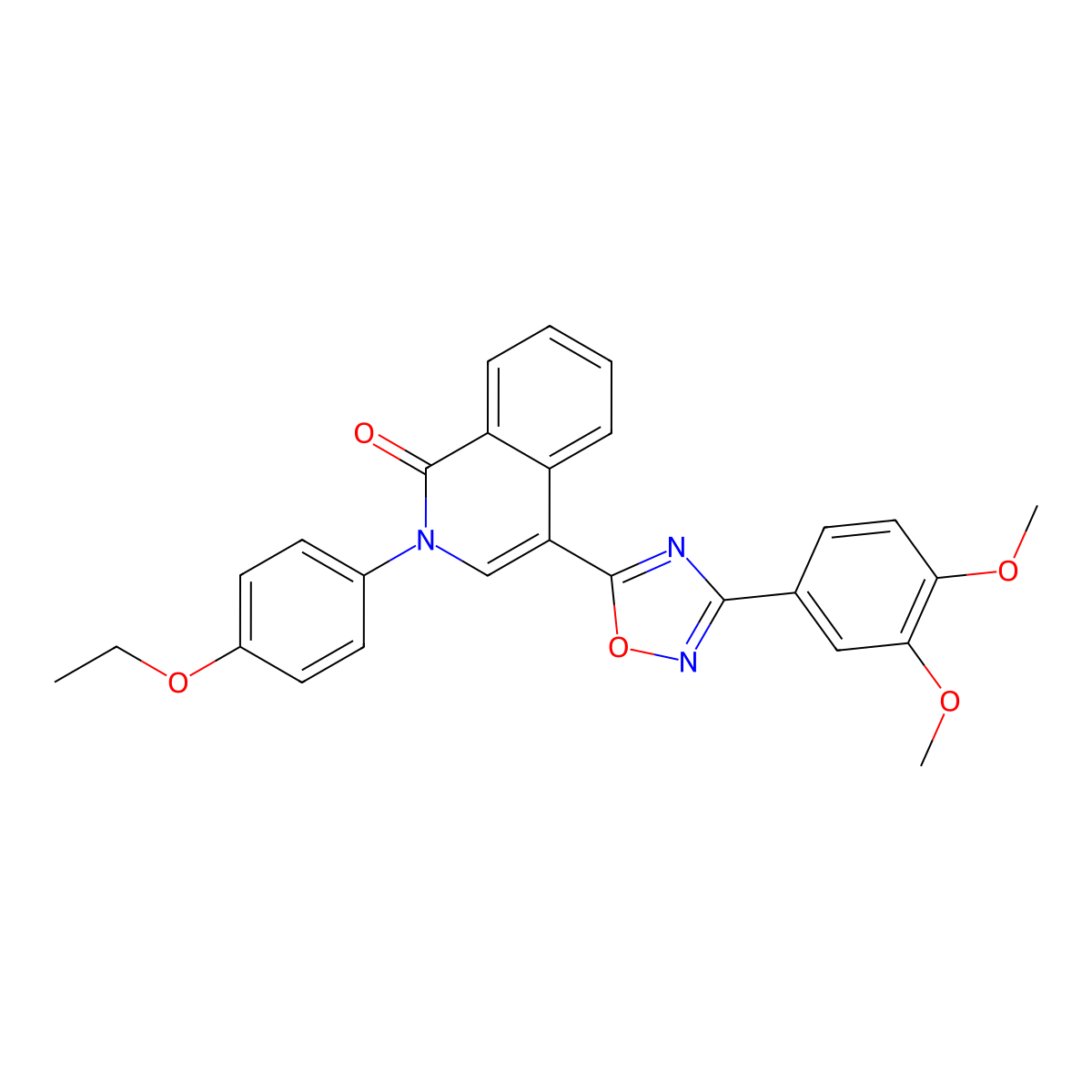 4-[3-(3,4-dimethoxyphenyl)-1,2,4-oxadiazol-5-yl]-2-(4-ethoxyphenyl)isoquinolin-1(2H)-one molecular structure, CAS 1326843-26-8