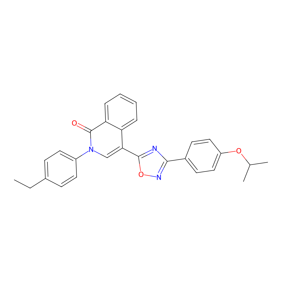2-(4-Ethylphenyl)-4-{3-[4-(propan-2-yloxy)phenyl]-1,2,4-oxadiazol-5-yl}-1,2-dihydroisoquinolin-1-one molecular structure, CAS 1326843-77-9