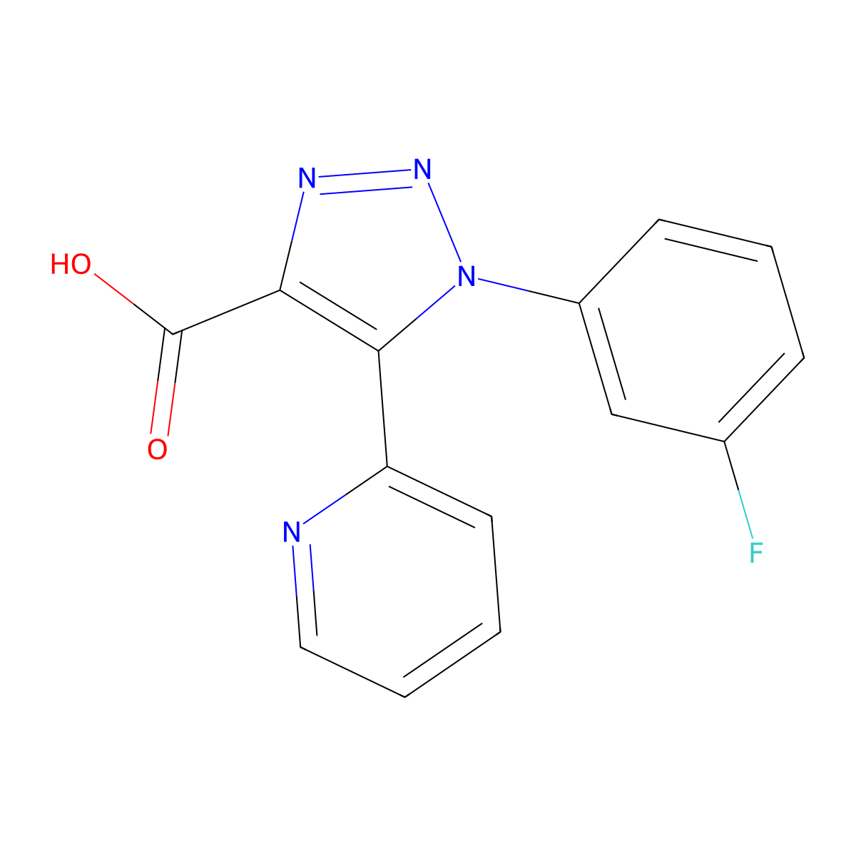 1-(3-fluorophenyl)-5-(pyridin-2-yl)-1H-1,2,3-triazole-4-carboxylic acid molecular structure, CAS 1326843-80-4