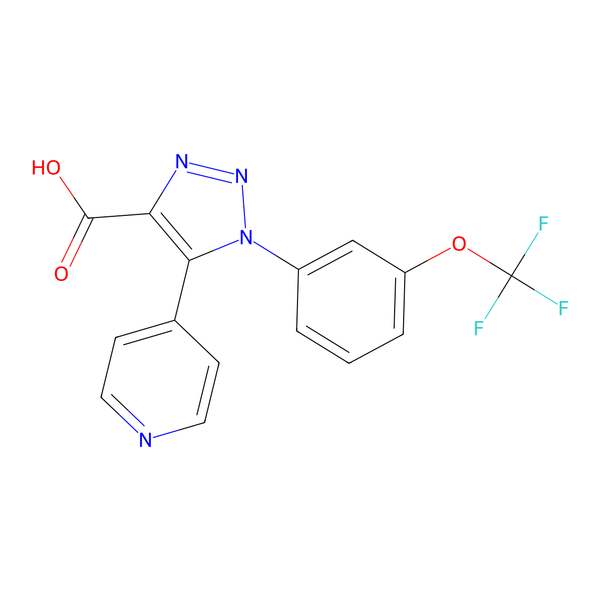 5-pyridin-4-yl-1-[3-(trifluoromethoxy)phenyl]-1H-1,2,3-triazole-4-carboxylic acid molecular structure, CAS 1326843-85-9