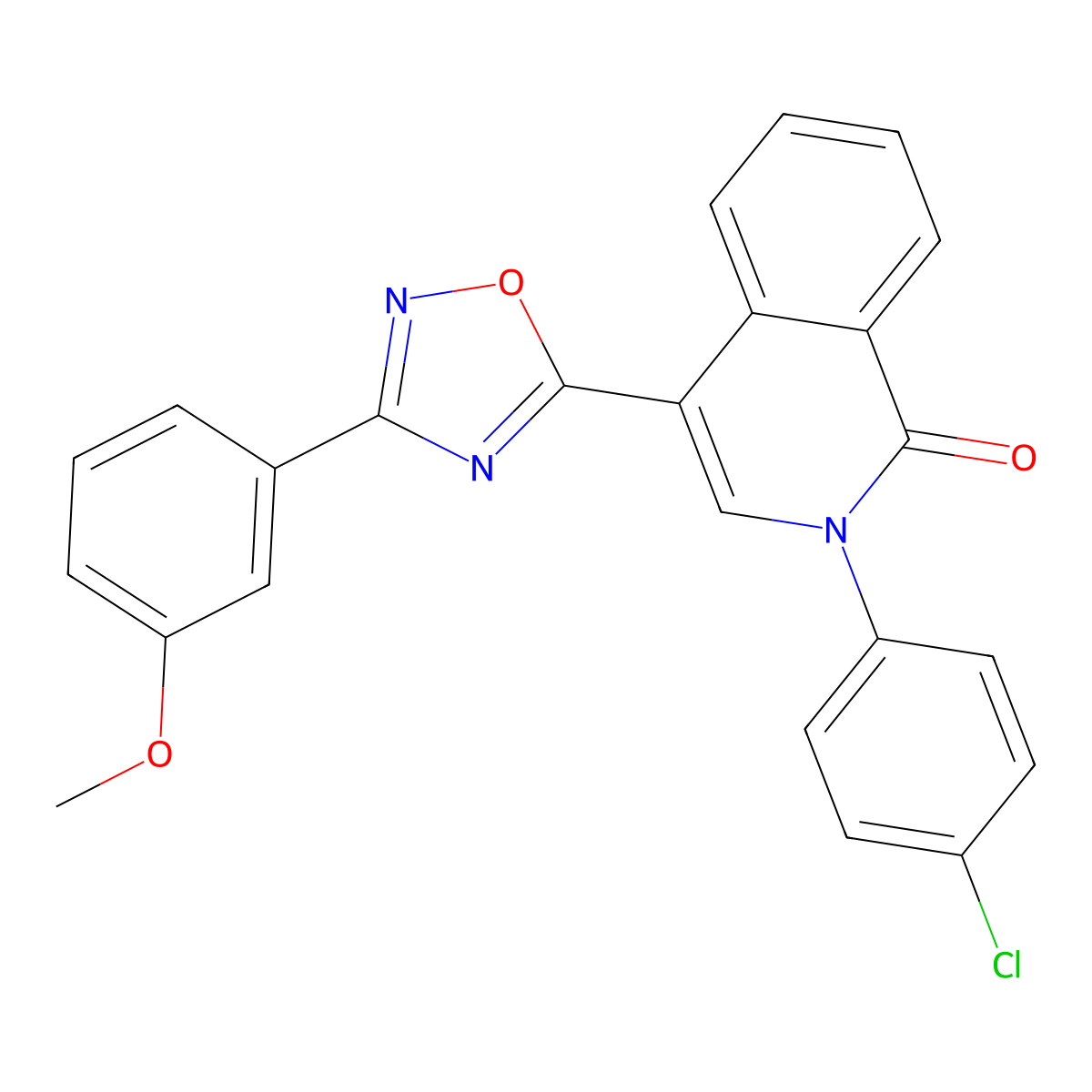 2-(4-chlorophenyl)-4-[3-(3-methoxyphenyl)-1,2,4-oxadiazol-5-yl]isoquinolin-1(2H)-one molecular structure, CAS 1326843-86-0