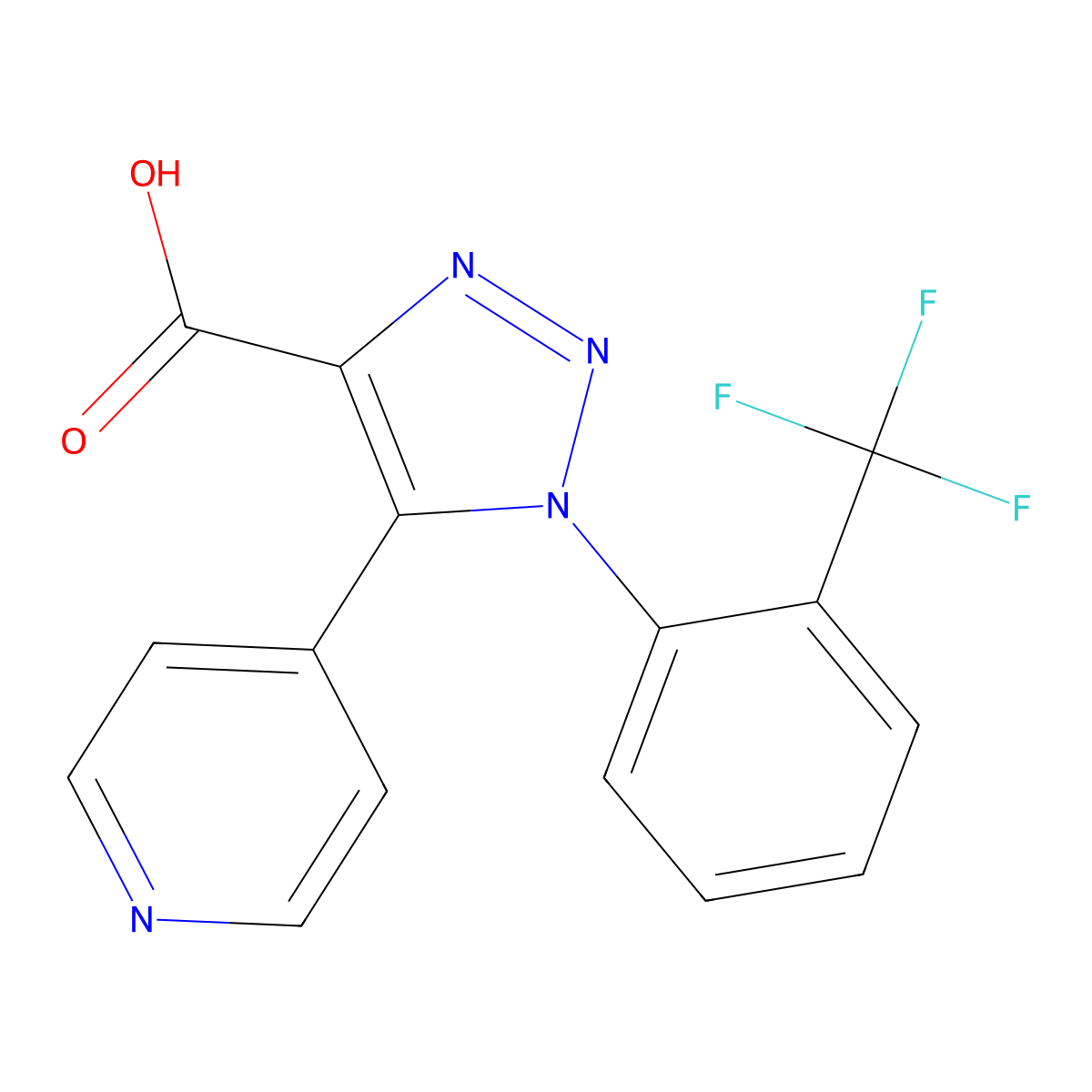5-(pyridin-4-yl)-1-[2-(trifluoromethyl)phenyl]-1H-1,2,3-triazole-4-carboxylic acid molecular structure, CAS 1326843-95-1
