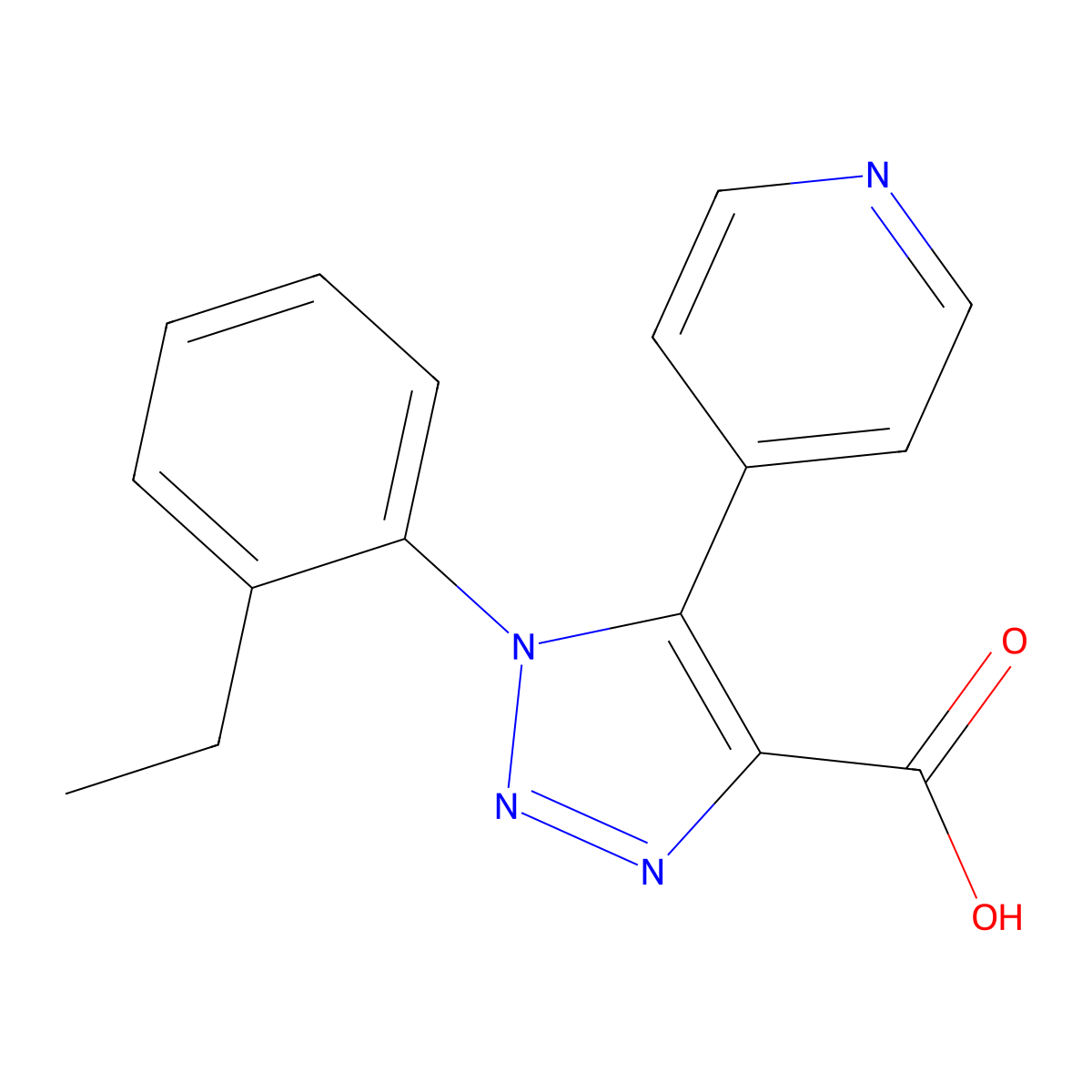 1-(2-ethylphenyl)-5-(pyridin-4-yl)-1H-1,2,3-triazole-4-carboxylic acid molecular structure, CAS 1326843-99-5