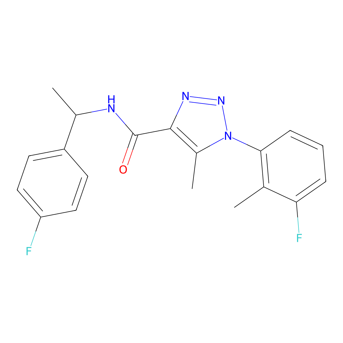1-(3-fluoro-2-methylphenyl)-N-[1-(4-fluorophenyl)ethyl]-5-methyl-1H-1,2,3-triazole-4-carboxamide molecular structure, CAS 1326844-14-7