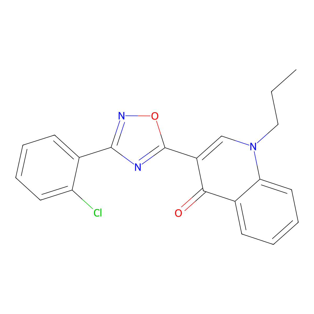 3-[3-(2-chlorophenyl)-1,2,4-oxadiazol-5-yl]-1-propylquinolin-4(1H)-one molecular structure, CAS 1326844-20-5