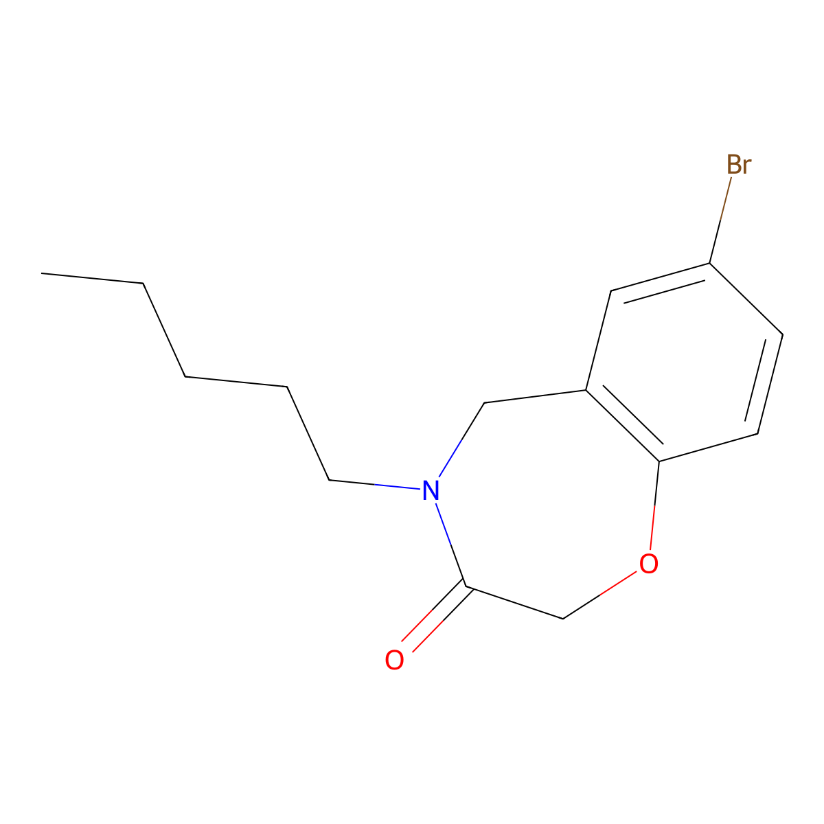 7-bromo-4-pentyl-4,5-dihydro-1,4-benzoxazepin-3(2H)-one molecular structure, CAS 1326844-45-4
