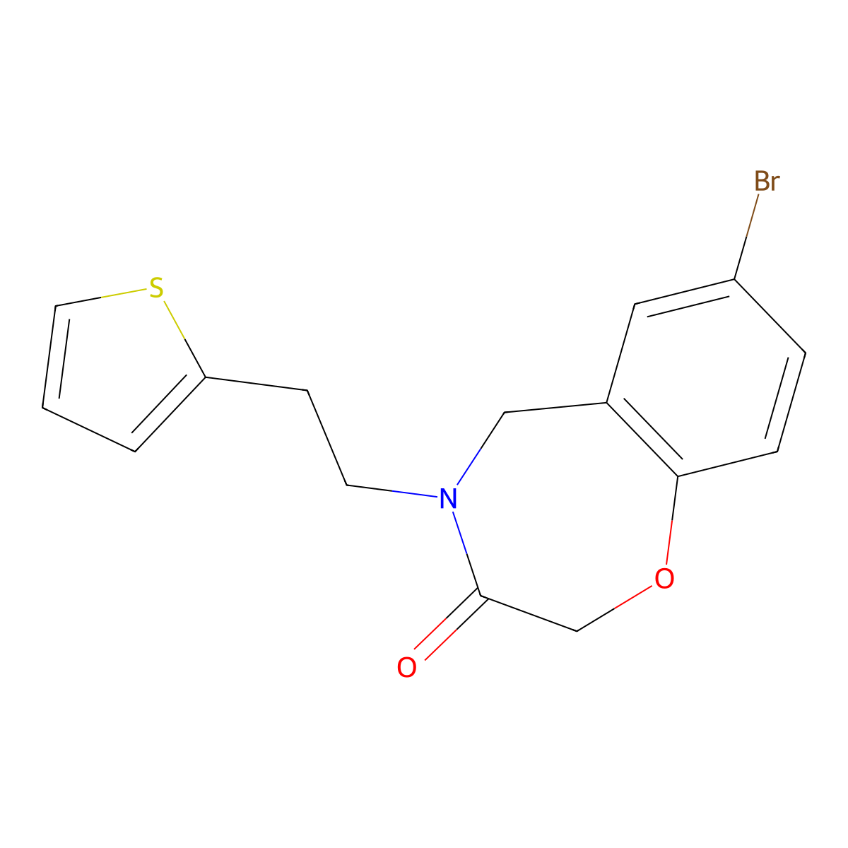 7-bromo-4-[2-(2-thienyl)ethyl]-4,5-dihydro-1,4-benzoxazepin-3(2H)-one molecular structure, CAS 1326844-66-9