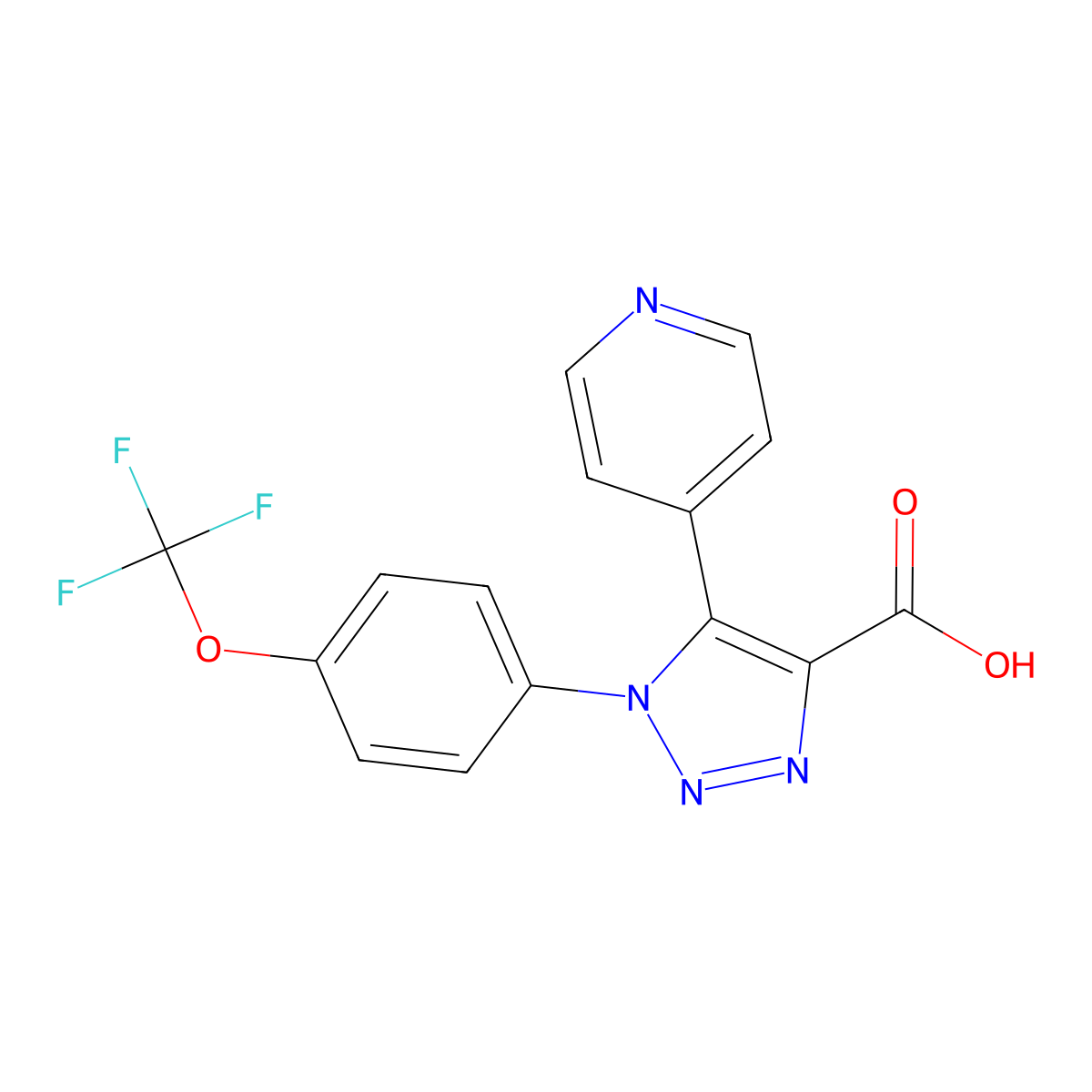 5-(pyridin-4-yl)-1-[4-(trifluoromethoxy)phenyl]-1H-1,2,3-triazole-4-carboxylic acid molecular structure, CAS 1326844-69-2