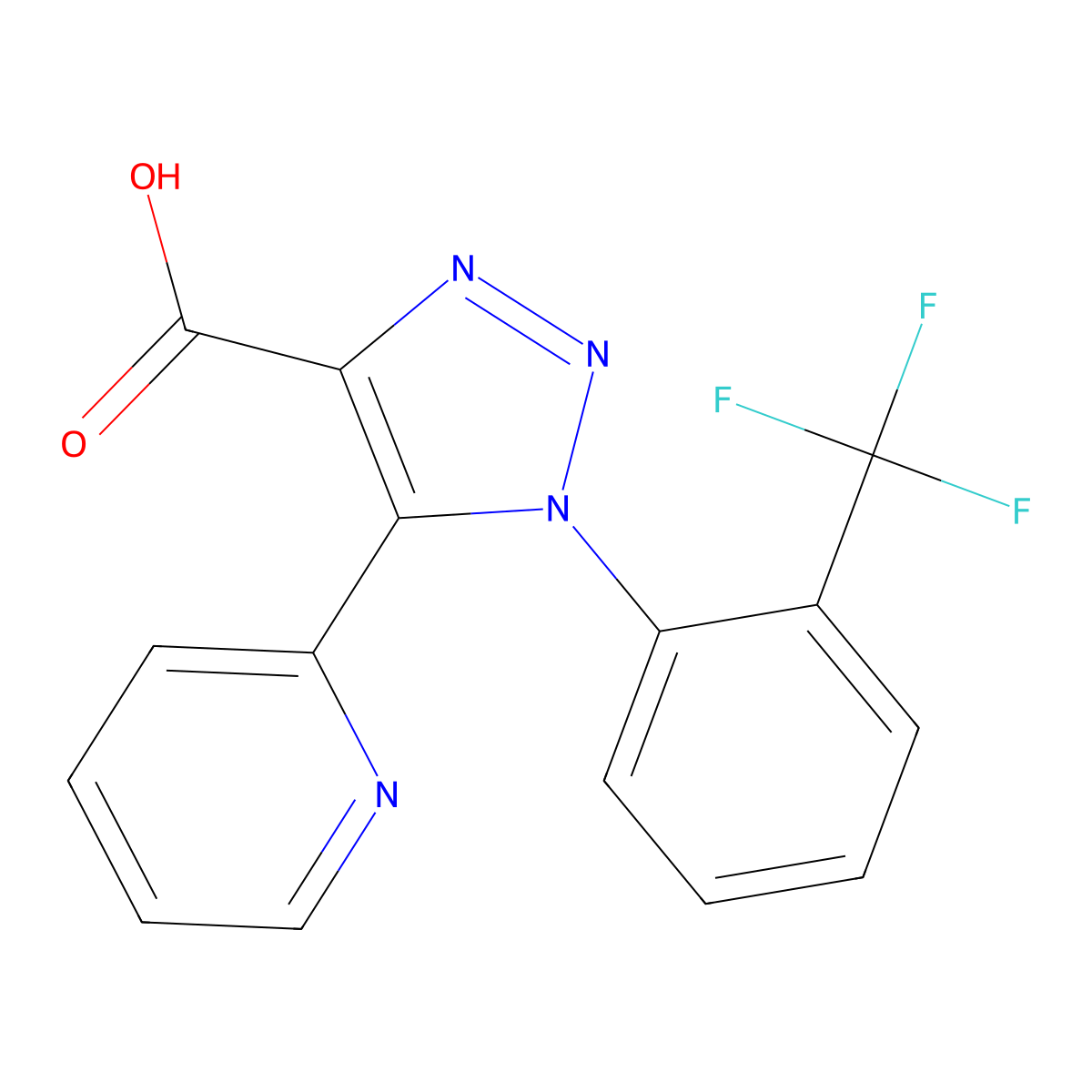 5-(pyridin-2-yl)-1-[2-(trifluoromethyl)phenyl]-1H-1,2,3-triazole-4-carboxylic acid molecular structure, CAS 1326844-83-0