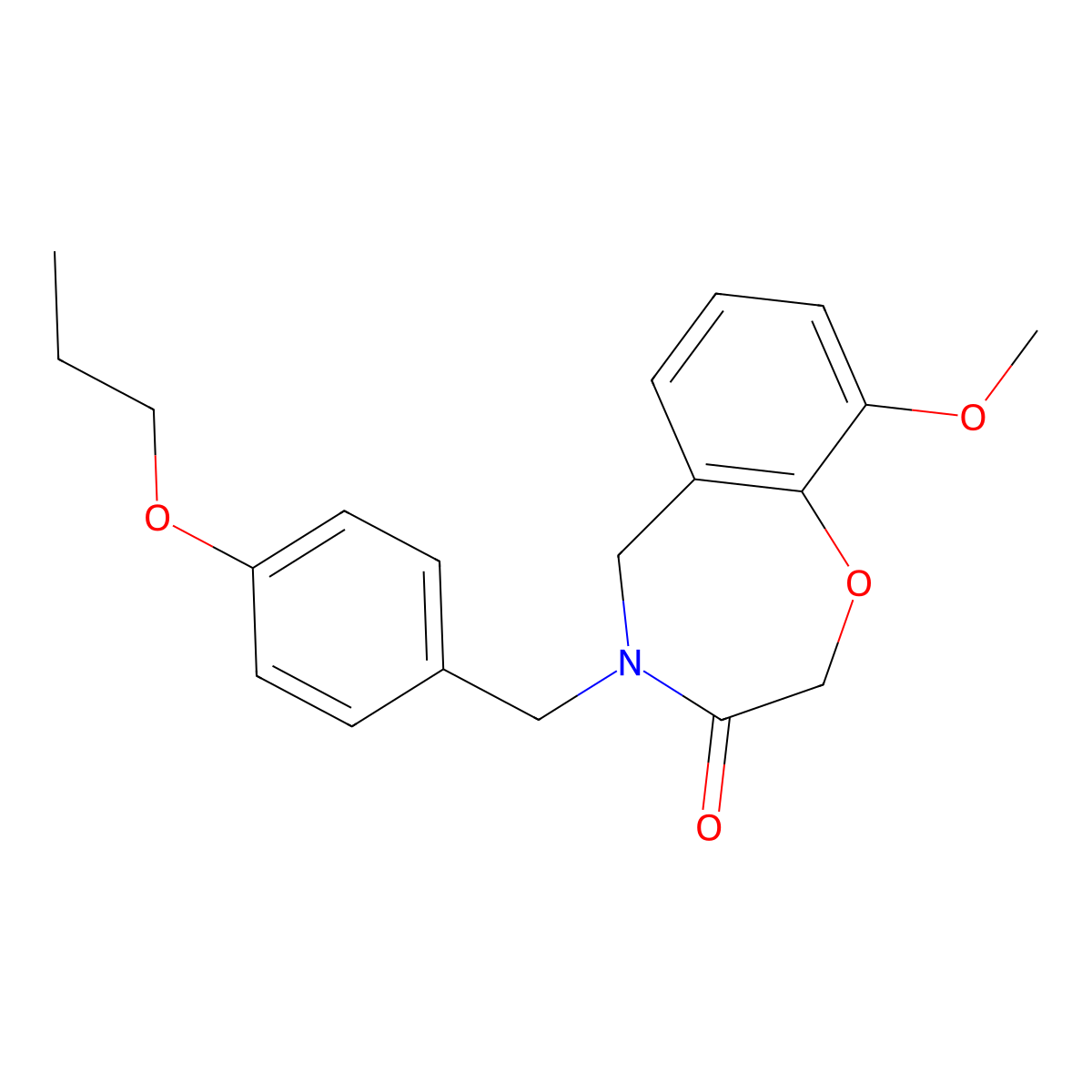 1,4-Benzoxazepin-3(2H)-one, 4,5-dihydro-9-methoxy-4-[(4-propoxyphenyl)methyl]- molecular structure, CAS 1326844-92-1