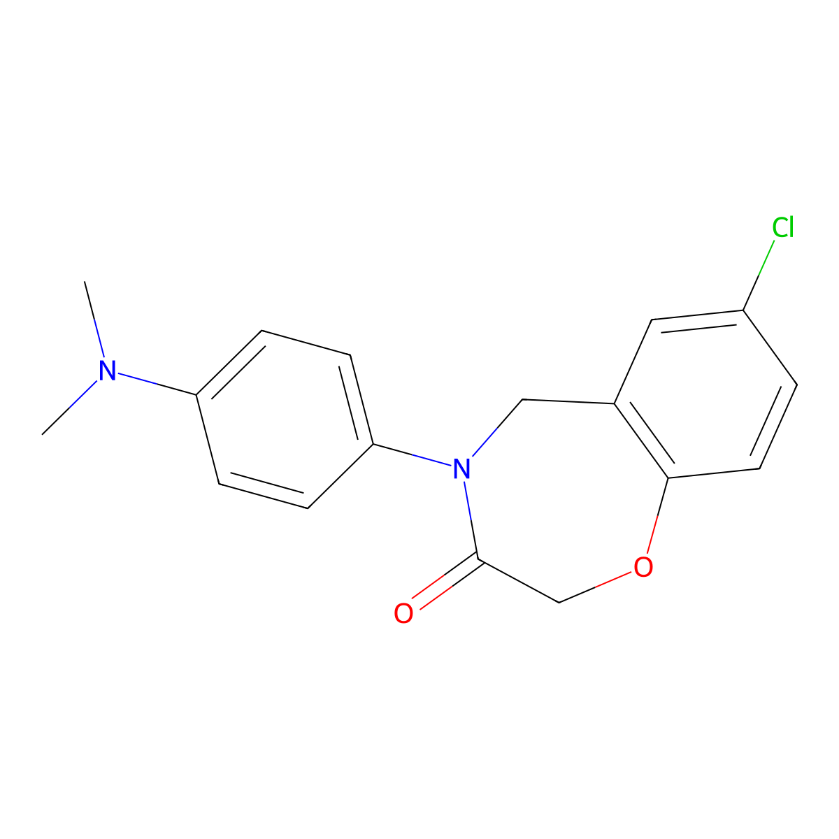 7-chloro-4-[4-(dimethylamino)phenyl]-4,5-dihydro-1,4-benzoxazepin-3(2H)-one molecular structure, CAS 1326844-94-3