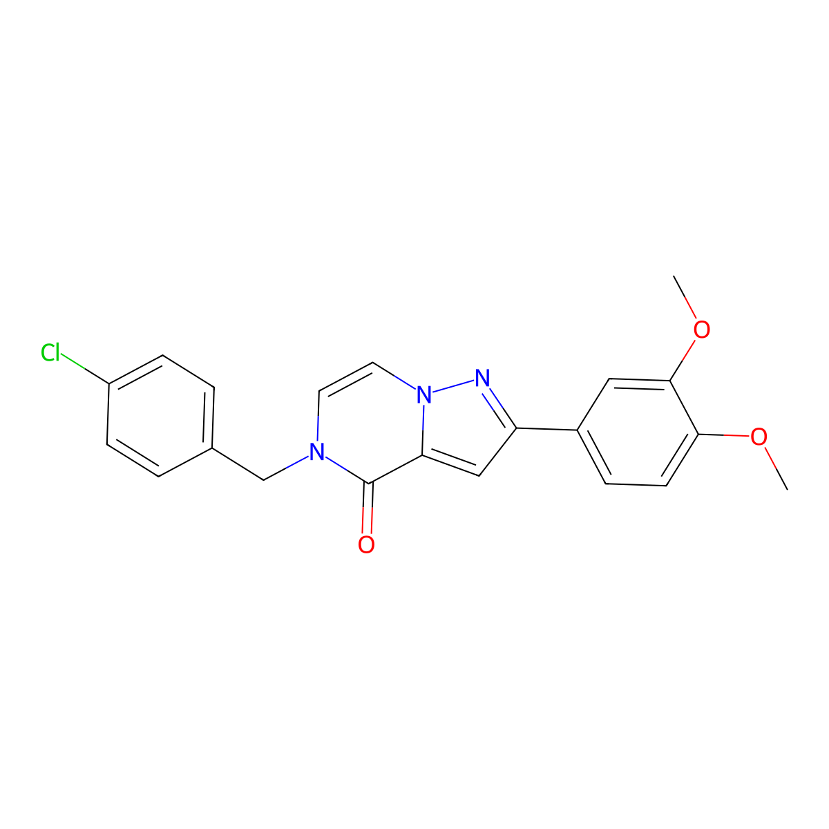 5-(4-chlorobenzyl)-2-(3,4-dimethoxyphenyl)pyrazolo[1,5-a]pyrazin-4(5H)-one molecular structure, CAS 1326845-05-9