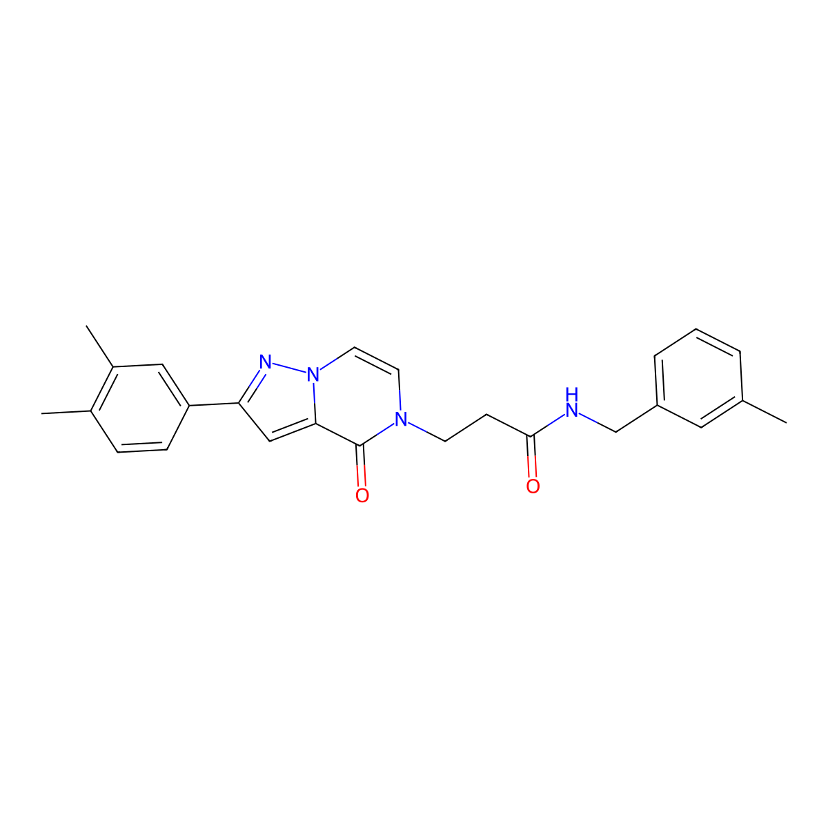 3-[2-(3,4-dimethylphenyl)-4-oxopyrazolo[1,5-a]pyrazin-5(4H)-yl]-N-(3-methylbenzyl)propanamide molecular structure, CAS 1326845-21-9