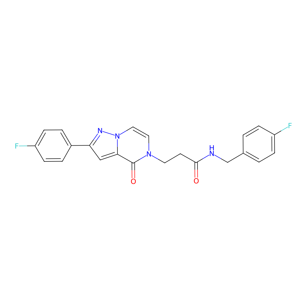 N-(4-fluorobenzyl)-3-[2-(4-fluorophenyl)-4-oxopyrazolo[1,5-a]pyrazin-5(4H)-yl]propanamide molecular structure, CAS 1326845-64-0