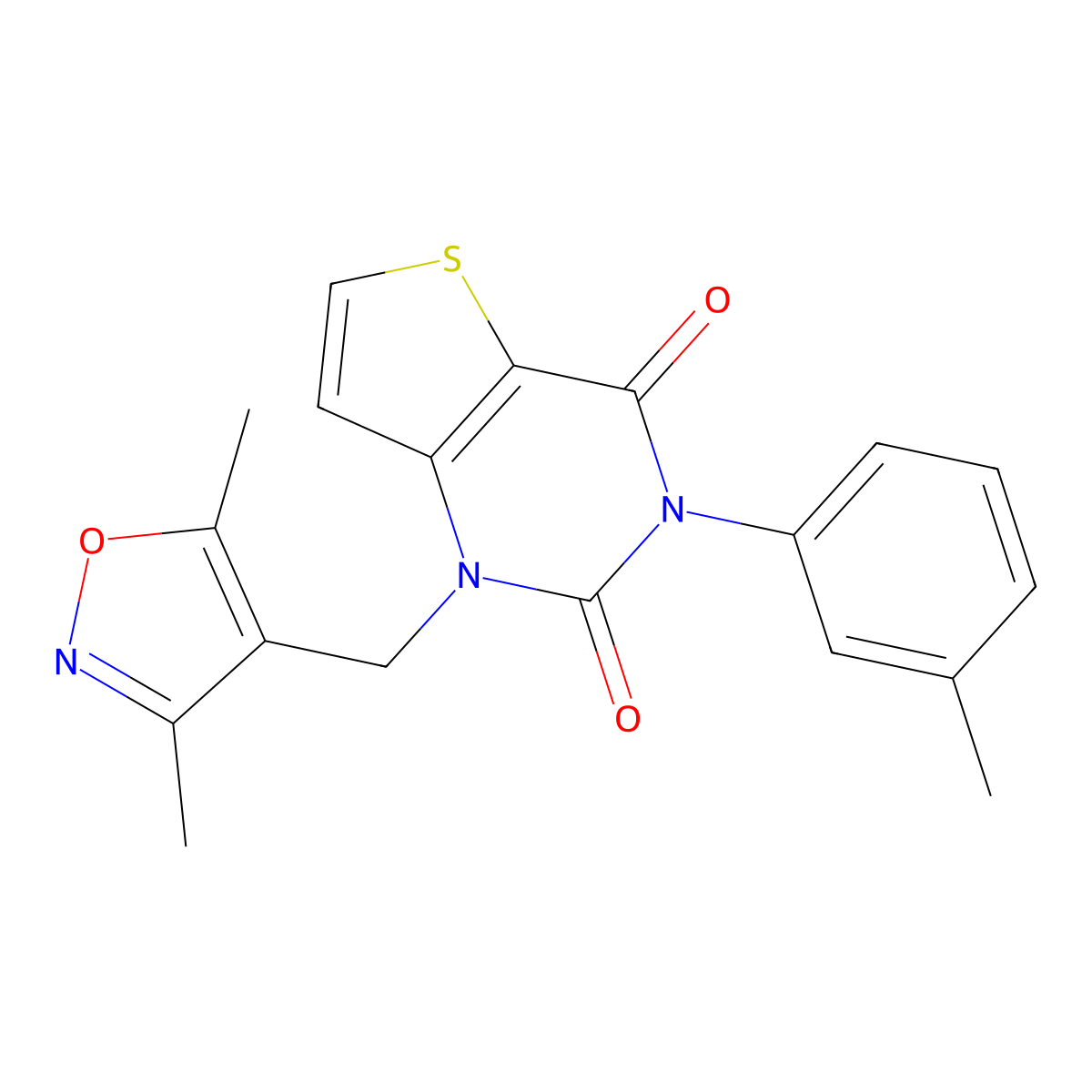 1-[(3,5-dimethyl-1,2-oxazol-4-yl)methyl]-3-(3-methylphenyl)thieno[3,2-d]pyrimidine-2,4(1H,3H)-dione molecular structure, CAS 1326845-73-1