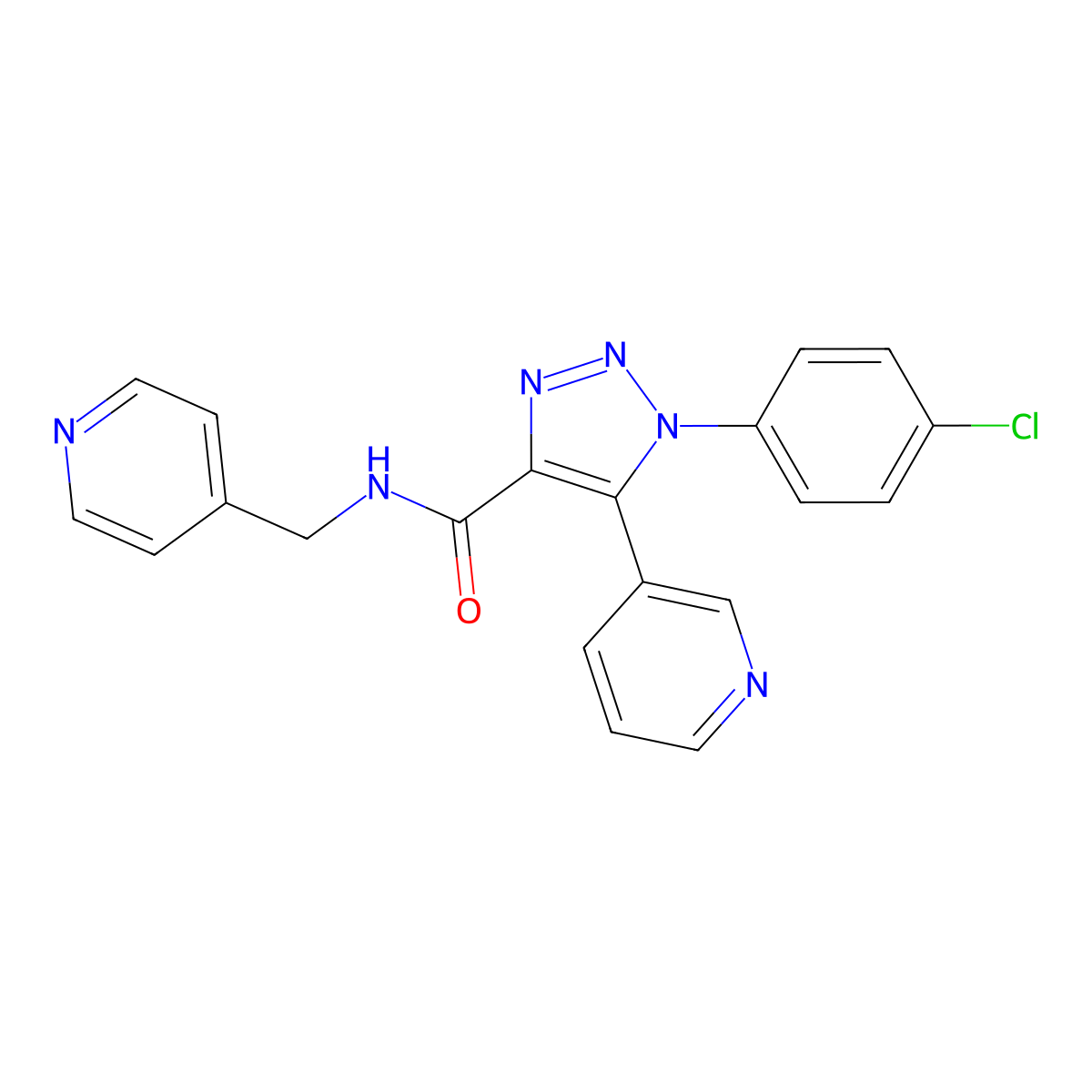 1-(4-chlorophenyl)-5-(pyridin-3-yl)-N-(pyridin-4-ylmethyl)-1H-1,2,3-triazole-4-carboxamide molecular structure, CAS 1326846-88-1