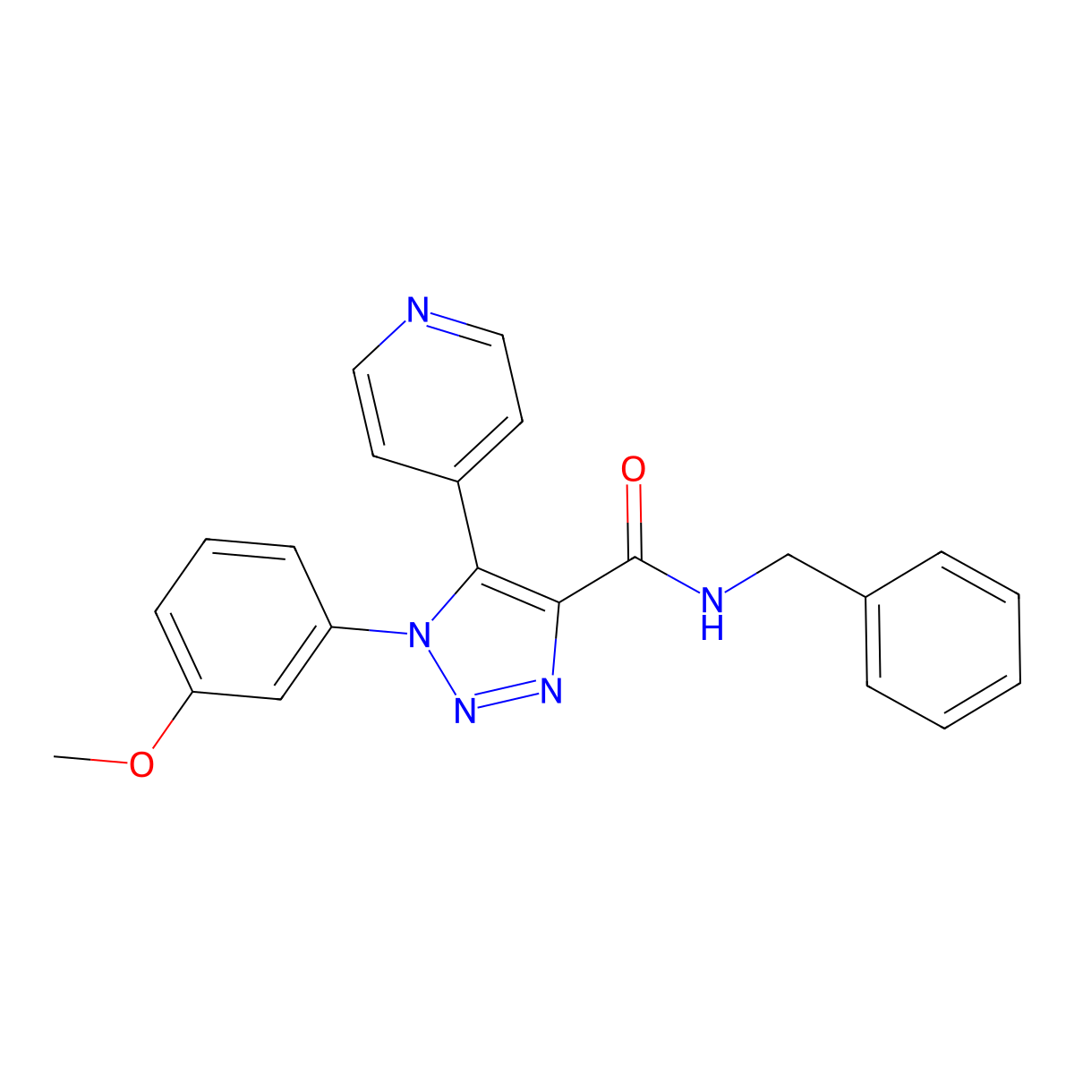 N-benzyl-1-(3-methoxyphenyl)-5-(pyridin-4-yl)-1H-1,2,3-triazole-4-carboxamide molecular structure, CAS 1326846-92-7