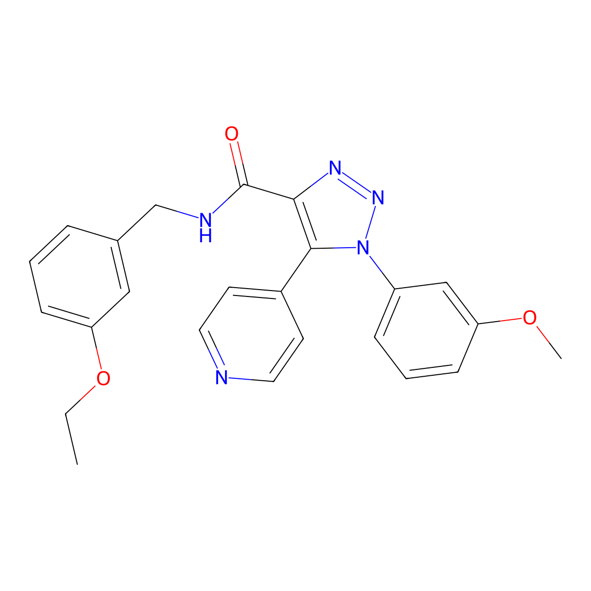 N-(3-ethoxybenzyl)-1-(3-methoxyphenyl)-5-(pyridin-4-yl)-1H-1,2,3-triazole-4-carboxamide molecular structure, CAS 1326846-99-4