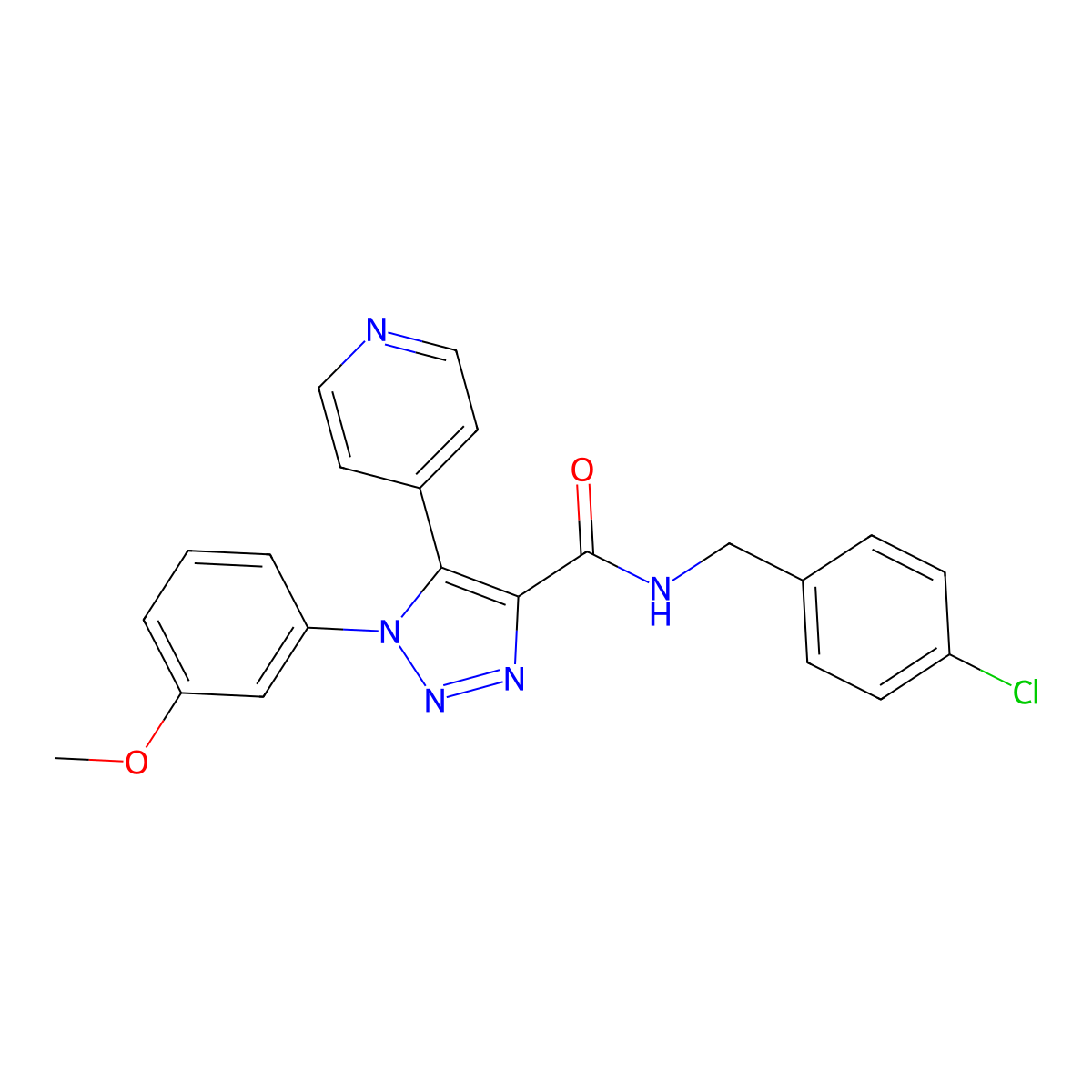 N-(4-chlorobenzyl)-1-(3-methoxyphenyl)-5-(pyridin-4-yl)-1H-1,2,3-triazole-4-carboxamide molecular structure, CAS 1326847-06-6