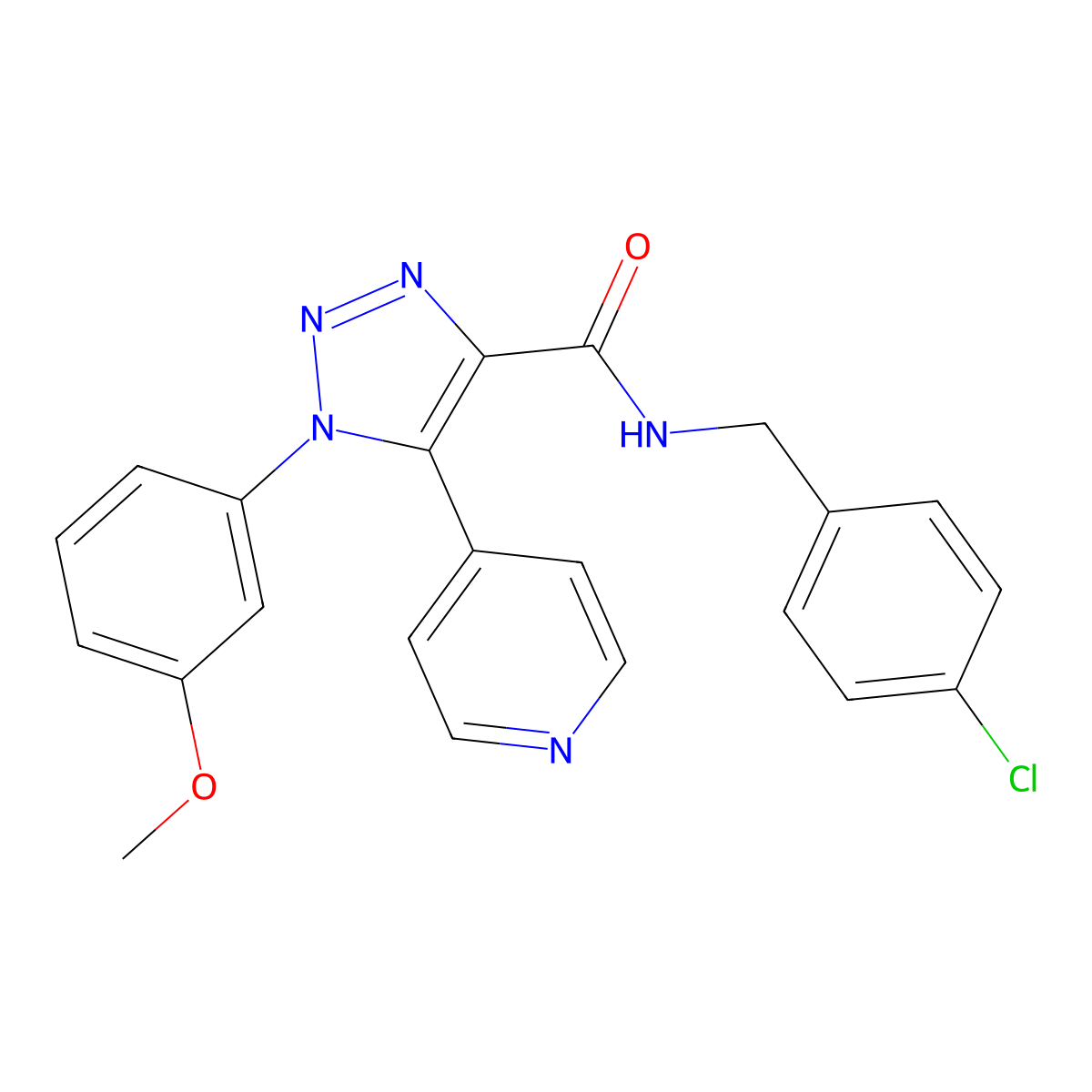 N-(4-chlorobenzyl)-1-(3-methoxyphenyl)-5-(pyridin-4-yl)-1H-1,2,3-triazole-4-carboxamide molecular structure, CAS 1326847-06-6