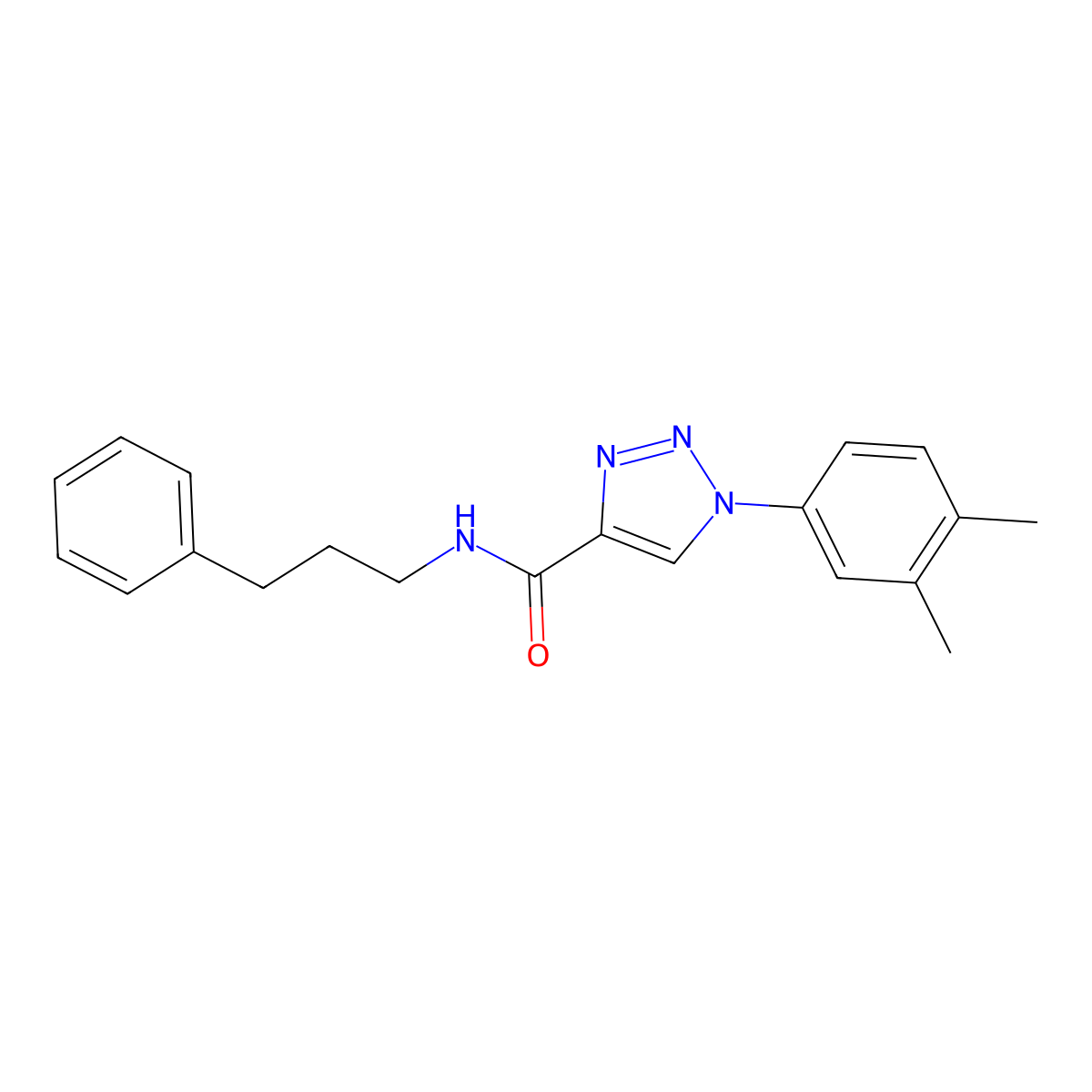 1-(3,4-dimethylphenyl)-N-(3-phenylpropyl)-1H-1,2,3-triazole-4-carboxamide molecular structure, CAS 1326847-17-9