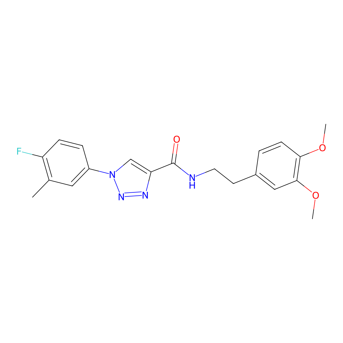 N-[2-(3,4-dimethoxyphenyl)ethyl]-1-(4-fluoro-3-methylphenyl)-1H-1,2,3-triazole-4-carboxamide molecular structure, CAS 1326847-23-7