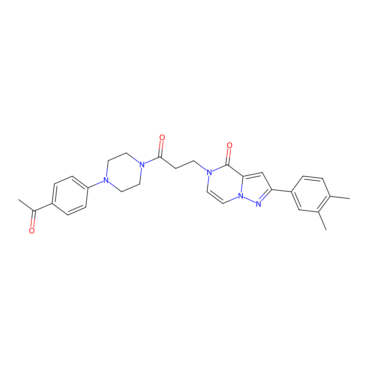 5-{3-[4-(4-acetylphenyl)piperazin-1-yl]-3-oxopropyl}-2-(3,4-dimethylphenyl)pyrazolo[1,5-a]pyrazin-4(5H)-one molecular structure, CAS 1326847-72-6