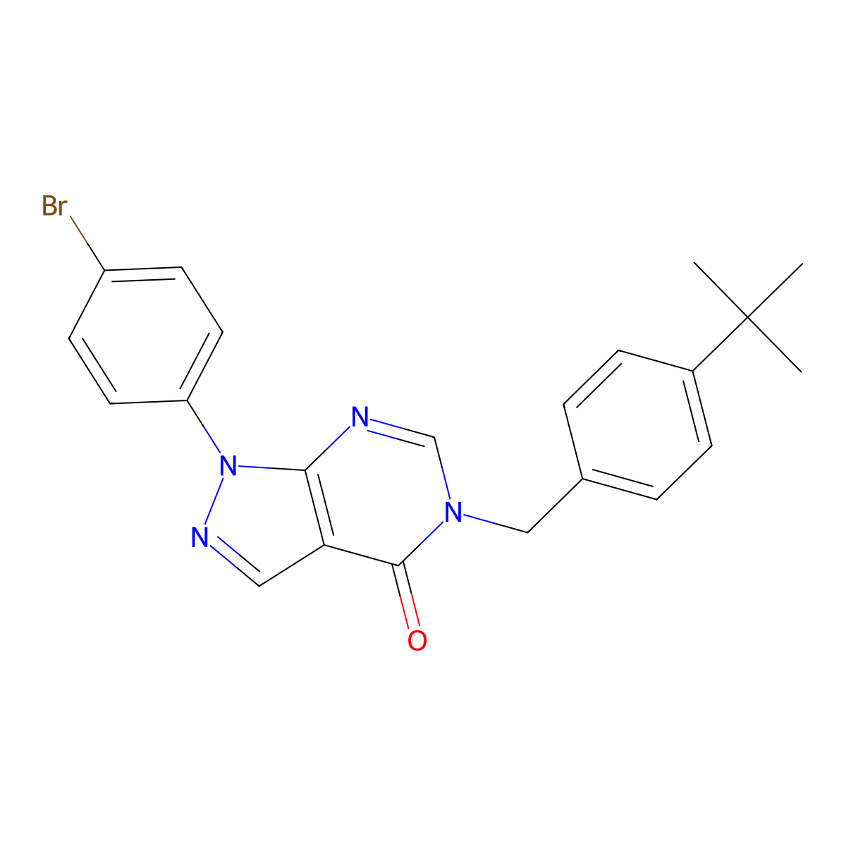 1-(4-bromophenyl)-5-(4-tert-butylbenzyl)-1,5-dihydro-4H-pyrazolo[3,4-d]pyrimidin-4-one molecular structure, CAS 1326847-74-8