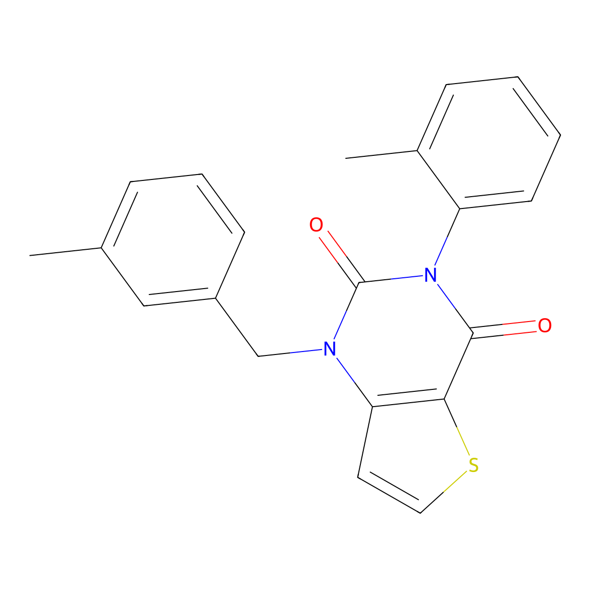 1-(3-methylbenzyl)-3-(2-methylphenyl)thieno[3,2-d]pyrimidine-2,4(1H,3H)-dione molecular structure, CAS 1326848-19-4
