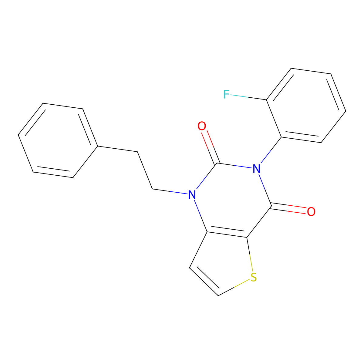 3-(2-fluorophenyl)-1-(2-phenylethyl)-1H,2H,3H,4H-thieno[3,2-d]pyrimidine-2,4-dione molecular structure, CAS 1326848-99-0
