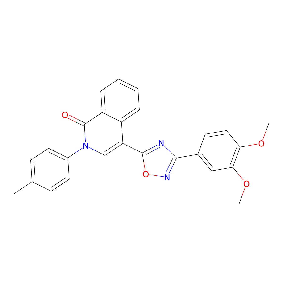 4-[3-(3,4-dimethoxyphenyl)-1,2,4-oxadiazol-5-yl]-2-(4-methylphenyl)isoquinolin-1(2H)-one molecular structure, CAS 1326849-14-2