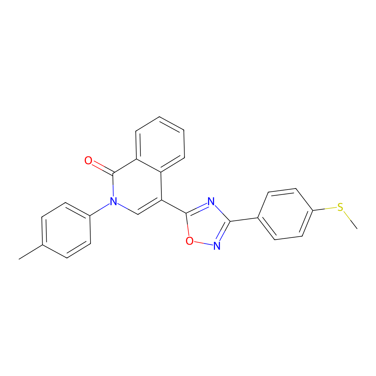 2-(4-Methylphenyl)-4-{3-[4-(methylsulfanyl)phenyl]-1,2,4-oxadiazol-5-yl}-1,2-dihydroisoquinolin-1-one molecular structure, CAS 1326849-18-6