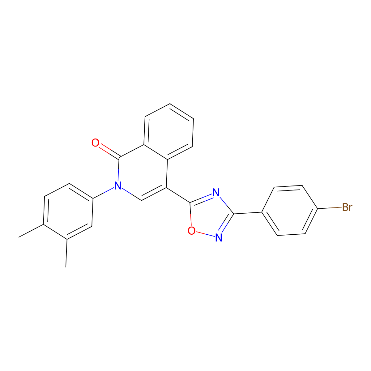 4-[3-(4-bromophenyl)-1,2,4-oxadiazol-5-yl]-2-(3,4-dimethylphenyl)isoquinolin-1(2H)-one molecular structure, CAS 1326849-20-0