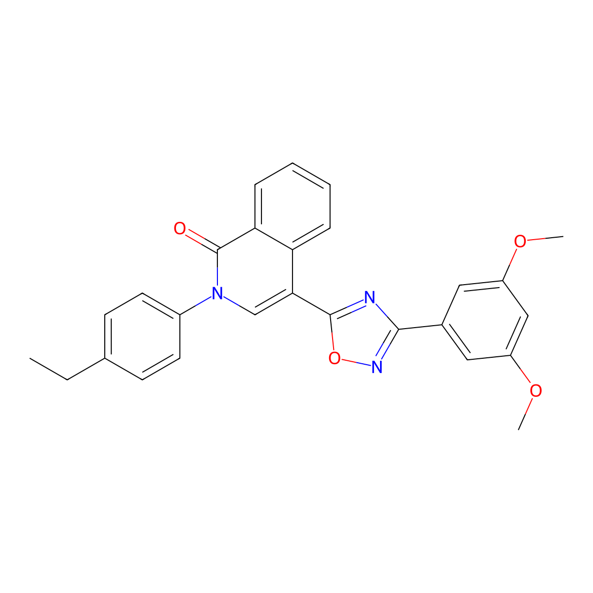 4-[3-(3,5-dimethoxyphenyl)-1,2,4-oxadiazol-5-yl]-2-(4-ethylphenyl)isoquinolin-1(2H)-one molecular structure, CAS 1326849-75-5