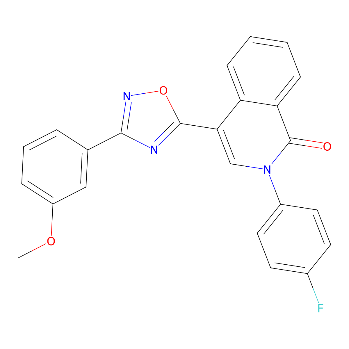 2-(4-fluorophenyl)-4-[3-(3-methoxyphenyl)-1,2,4-oxadiazol-5-yl]isoquinolin-1(2H)-one molecular structure, CAS 1326849-76-6
