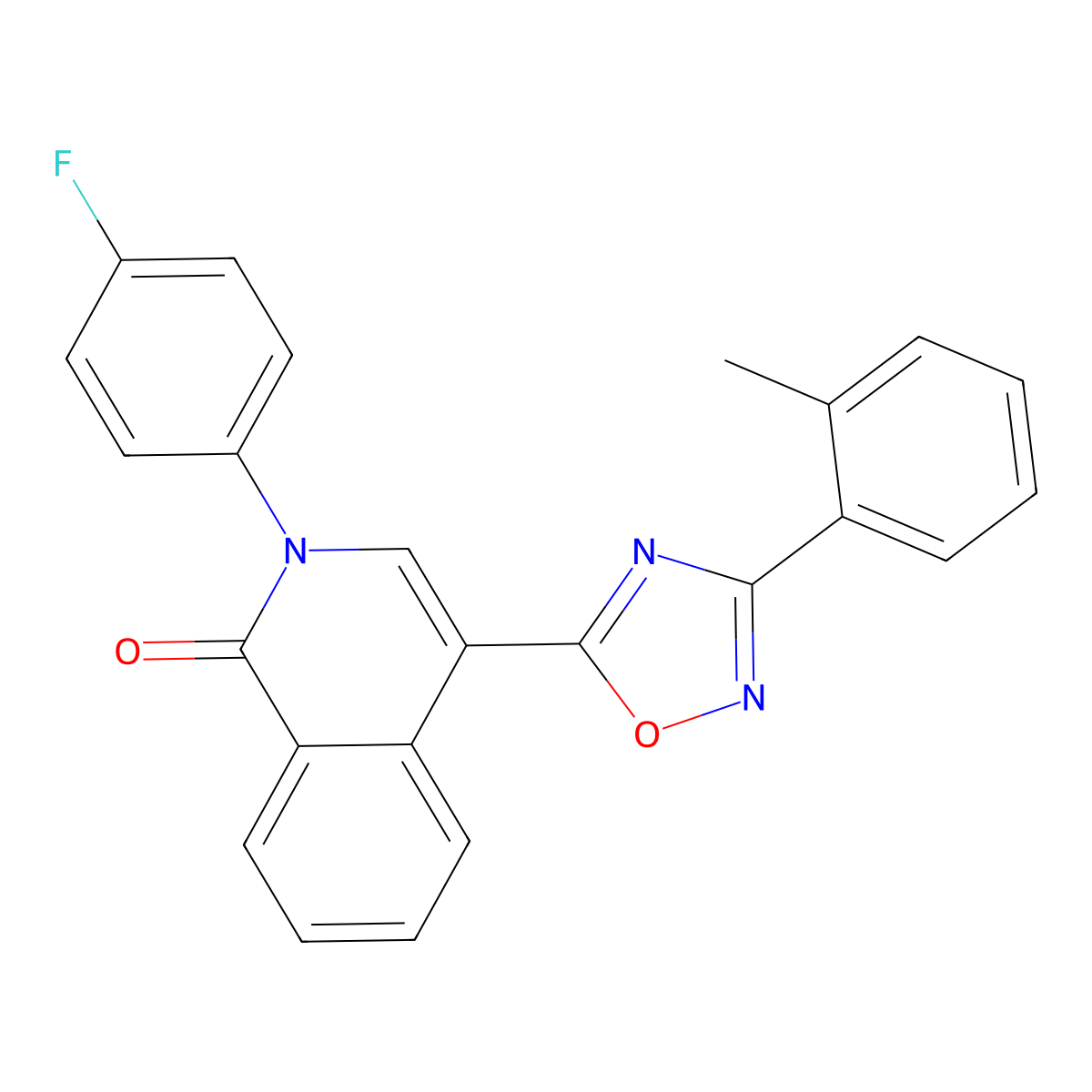 2-(4-fluorophenyl)-4-[3-(2-methylphenyl)-1,2,4-oxadiazol-5-yl]isoquinolin-1(2H)-one molecular structure, CAS 1326849-82-4