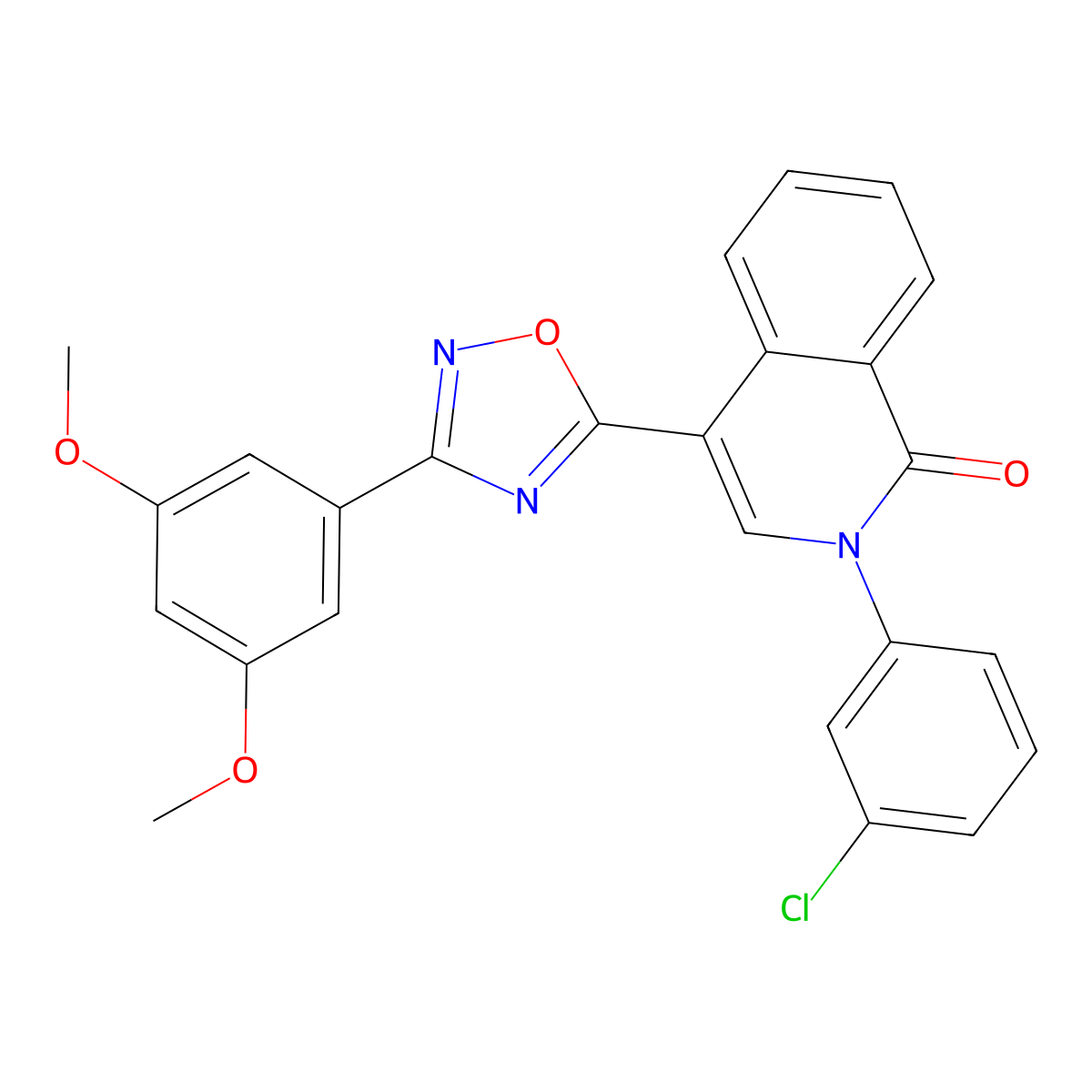 2-(3-chlorophenyl)-4-[3-(3,5-dimethoxyphenyl)-1,2,4-oxadiazol-5-yl]isoquinolin-1(2H)-one molecular structure, CAS 1326849-98-2