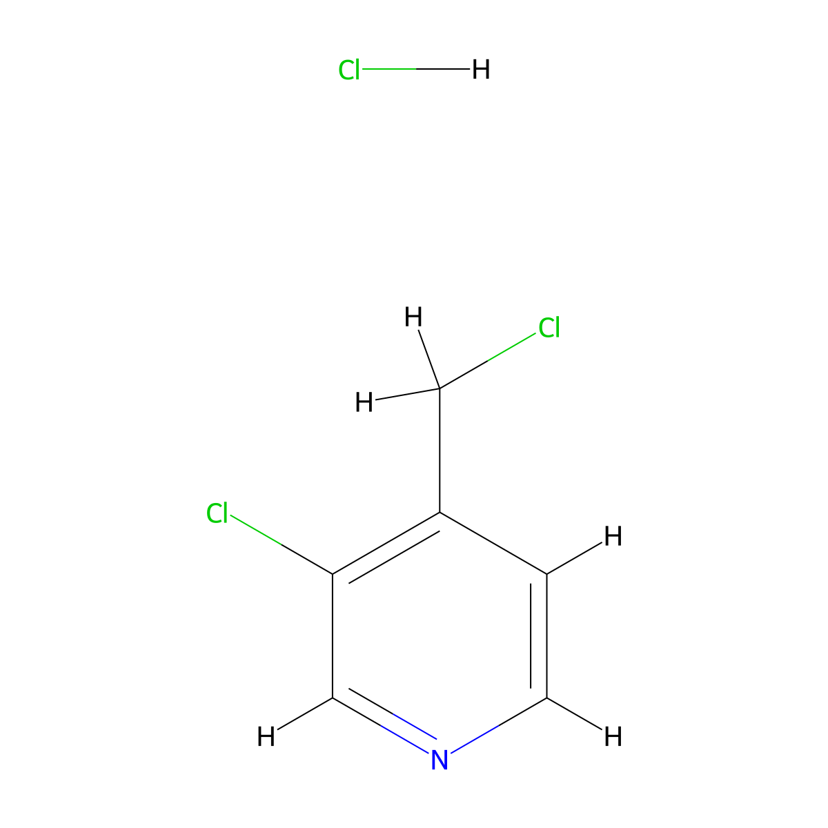 3-Chloro-4-(chloromethyl)pyridine hydrochloride molecular structure, CAS 132685-21-3
