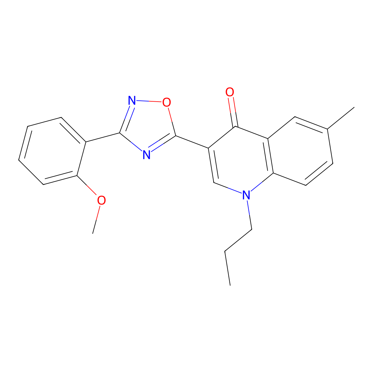 3-[3-(2-methoxyphenyl)-1,2,4-oxadiazol-5-yl]-6-methyl-1-propylquinolin-4(1H)-one molecular structure, CAS 1326850-14-9