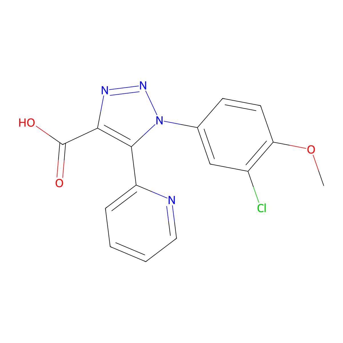 1-(3-chloro-4-methoxyphenyl)-5-(pyridin-2-yl)-1H-1,2,3-triazole-4-carboxylic acid molecular structure, CAS 1326851-52-8